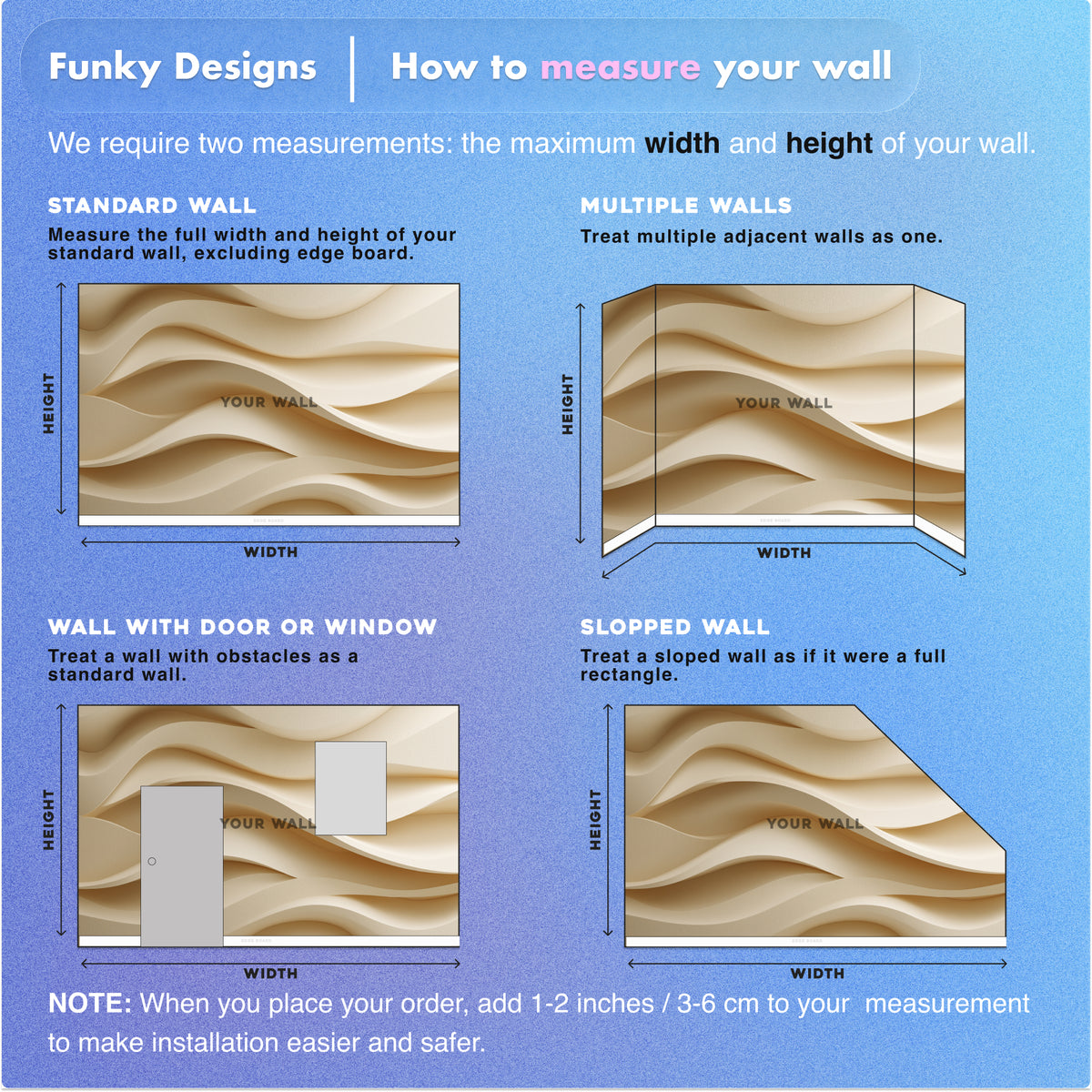 Beige Wall Mural - Abstract Wave Art | Neutral Wall Decor - Textured 3D Waves, Minimalist Organic Modern Peel and Stick Mural, Cream Decor
