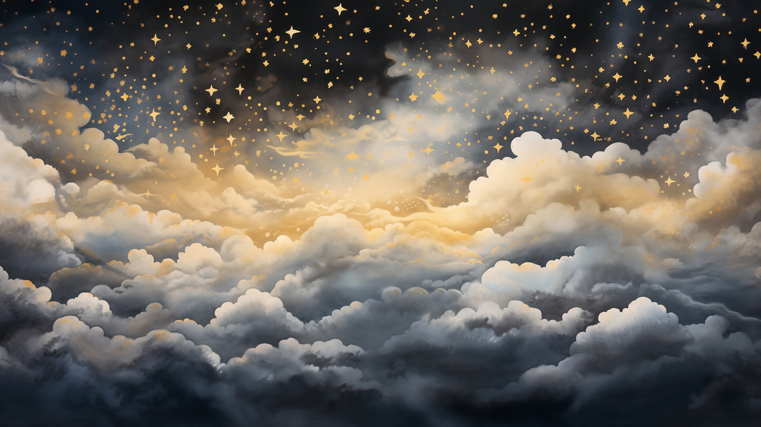 Watercolor Clouds Wall Mural Art
