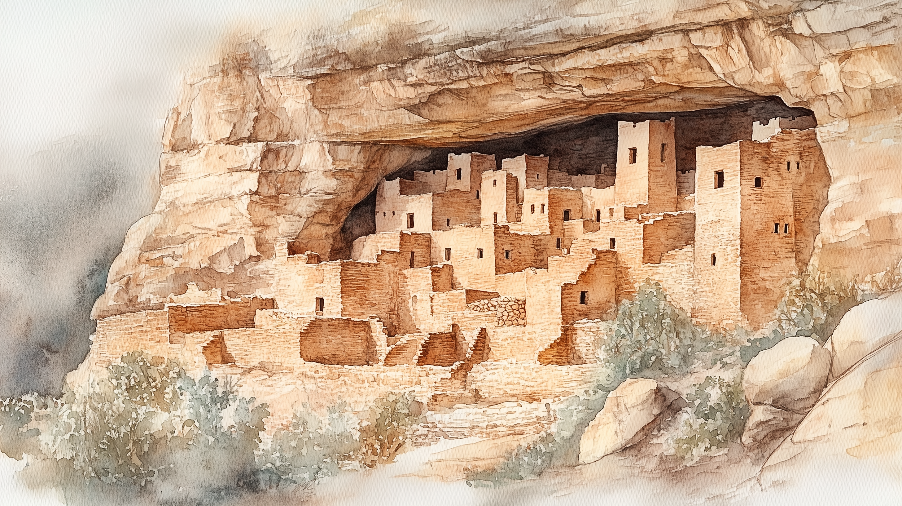 Colorado Ancient Cliff Wall Mural, Peel and Stick Removable Rock Town Wallpaper, Sand Castle Wall Decor