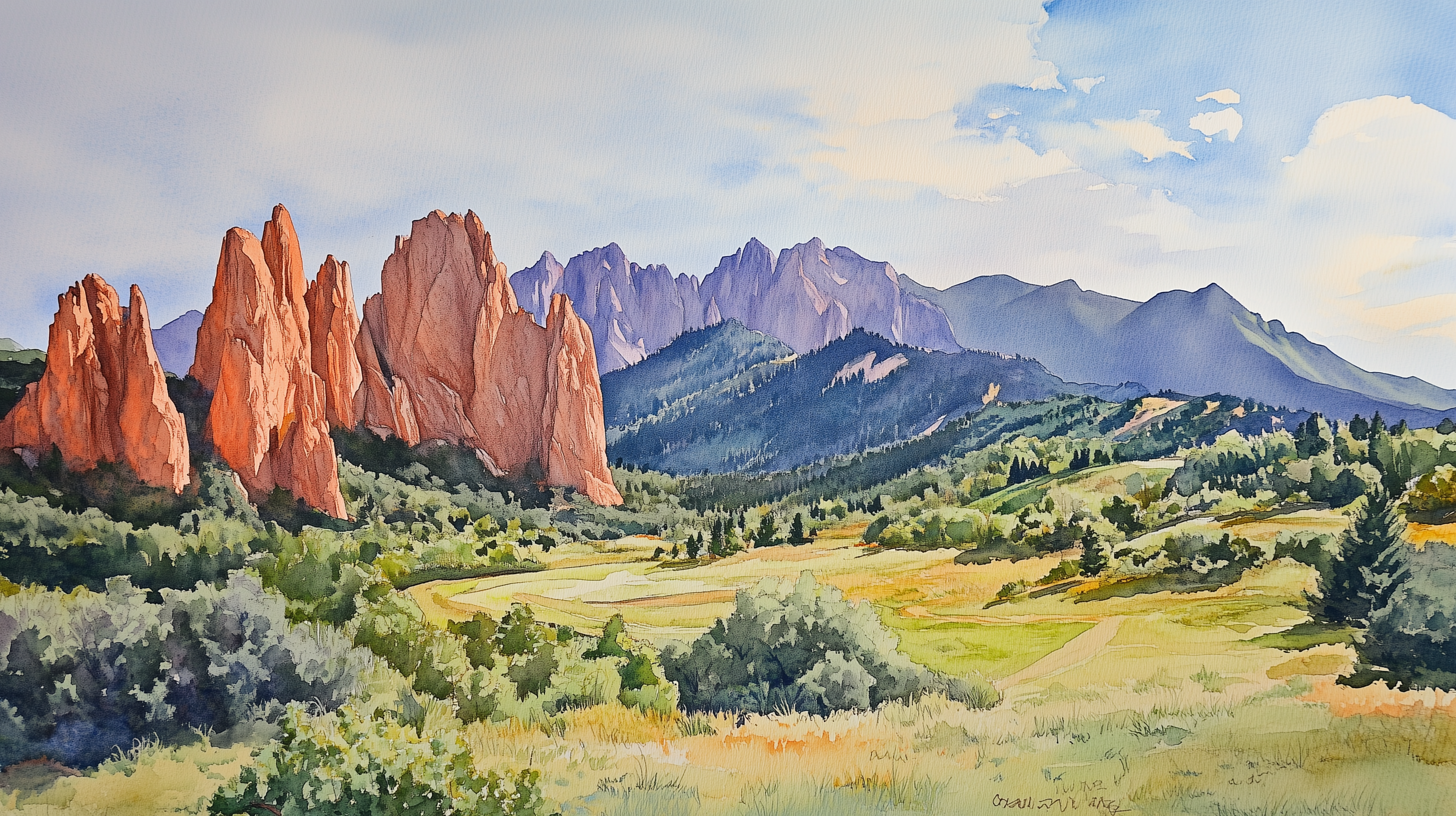Garden of Gods Wall Mural, Peel and Stick Colorado Mountains Valley Wallpaper, Removable Scenic Wallpaper