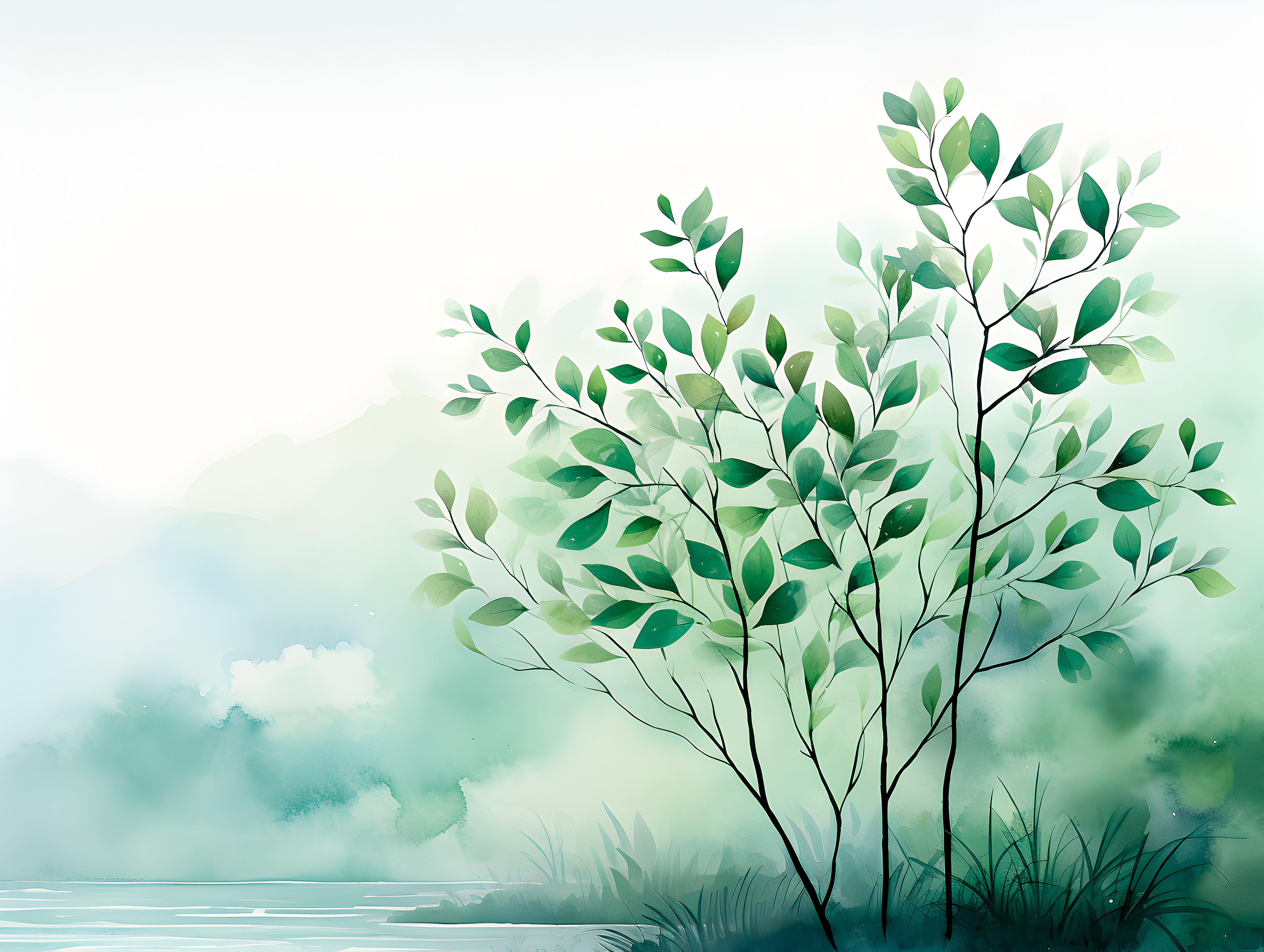 Tree Branch Wallpaper: Minimalist Nature Wall Decor