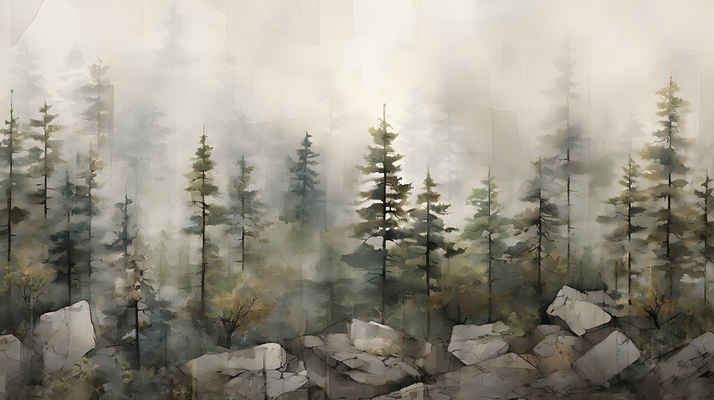 Abstract Landscape Wall Decor in Dark Tones