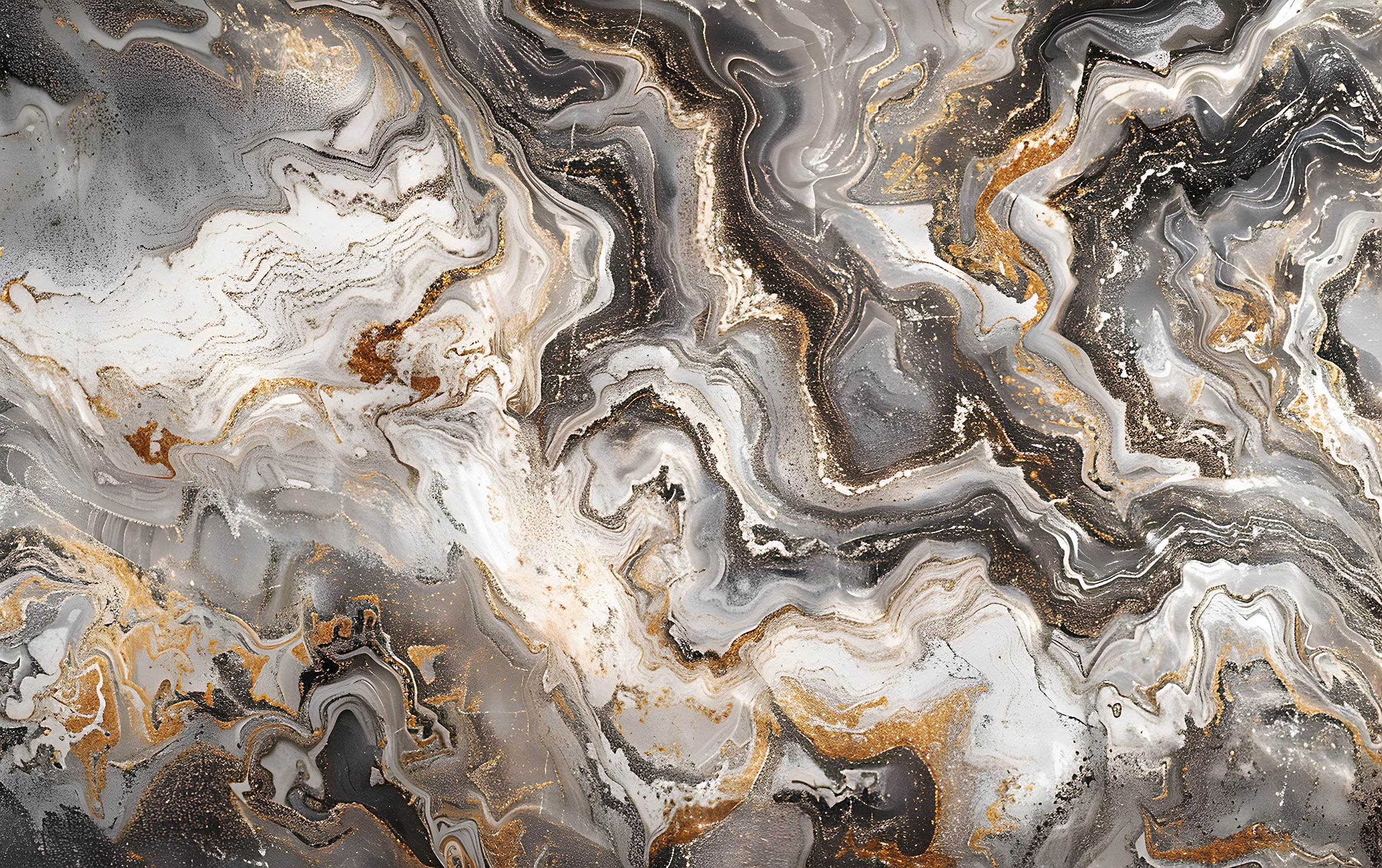 Grey Brown and Gold Alcohol Ink Wallpaper, Peel and Stick Marble Texture Mural, Removable Warm Colors Abstract Wall Art, Unique PVC free Decal