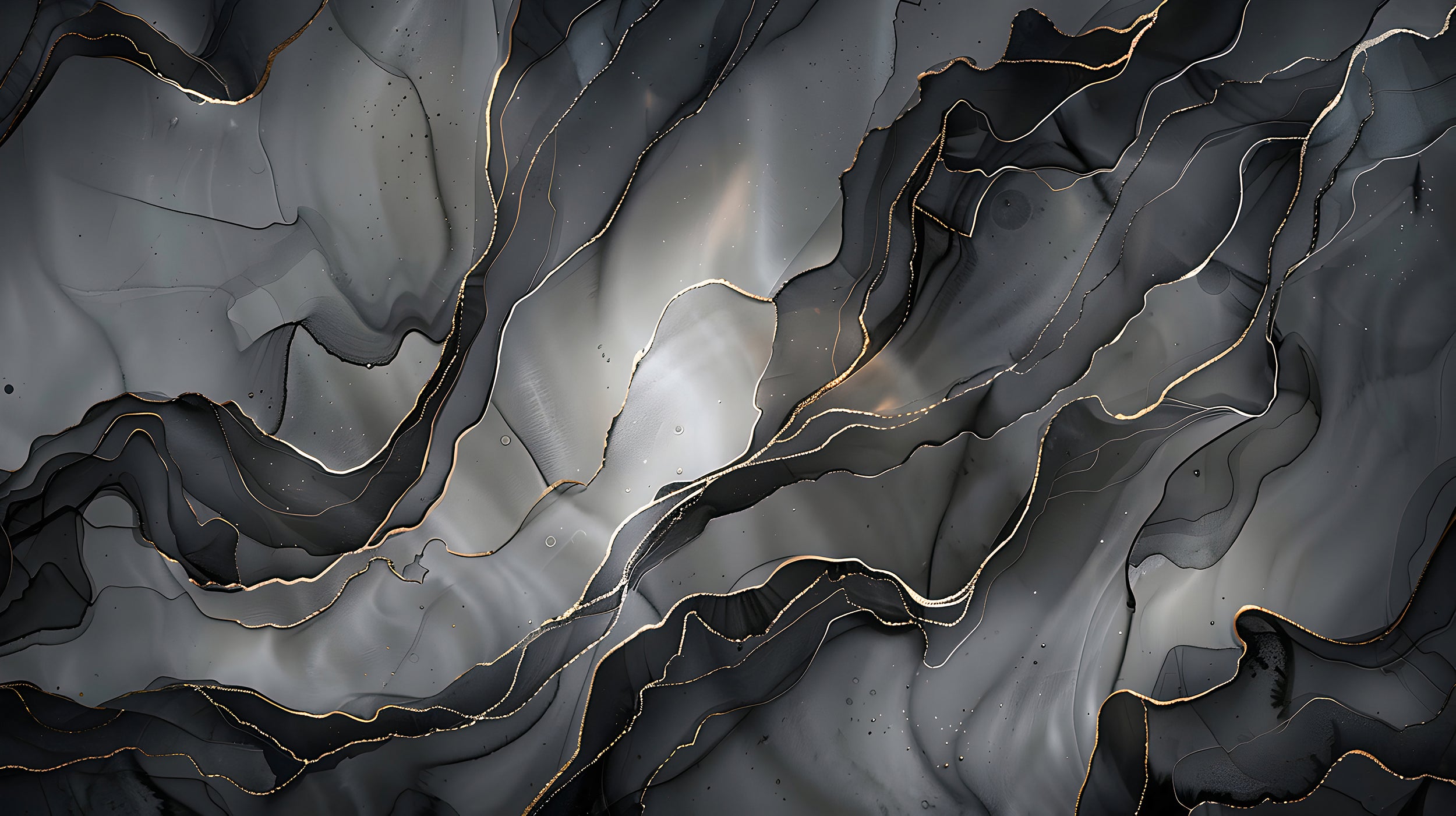Black Alcohol Ink Wall Mural, Peel and Stick Abstract Dark Wallpaper, Removable Dark Modern Wall Art