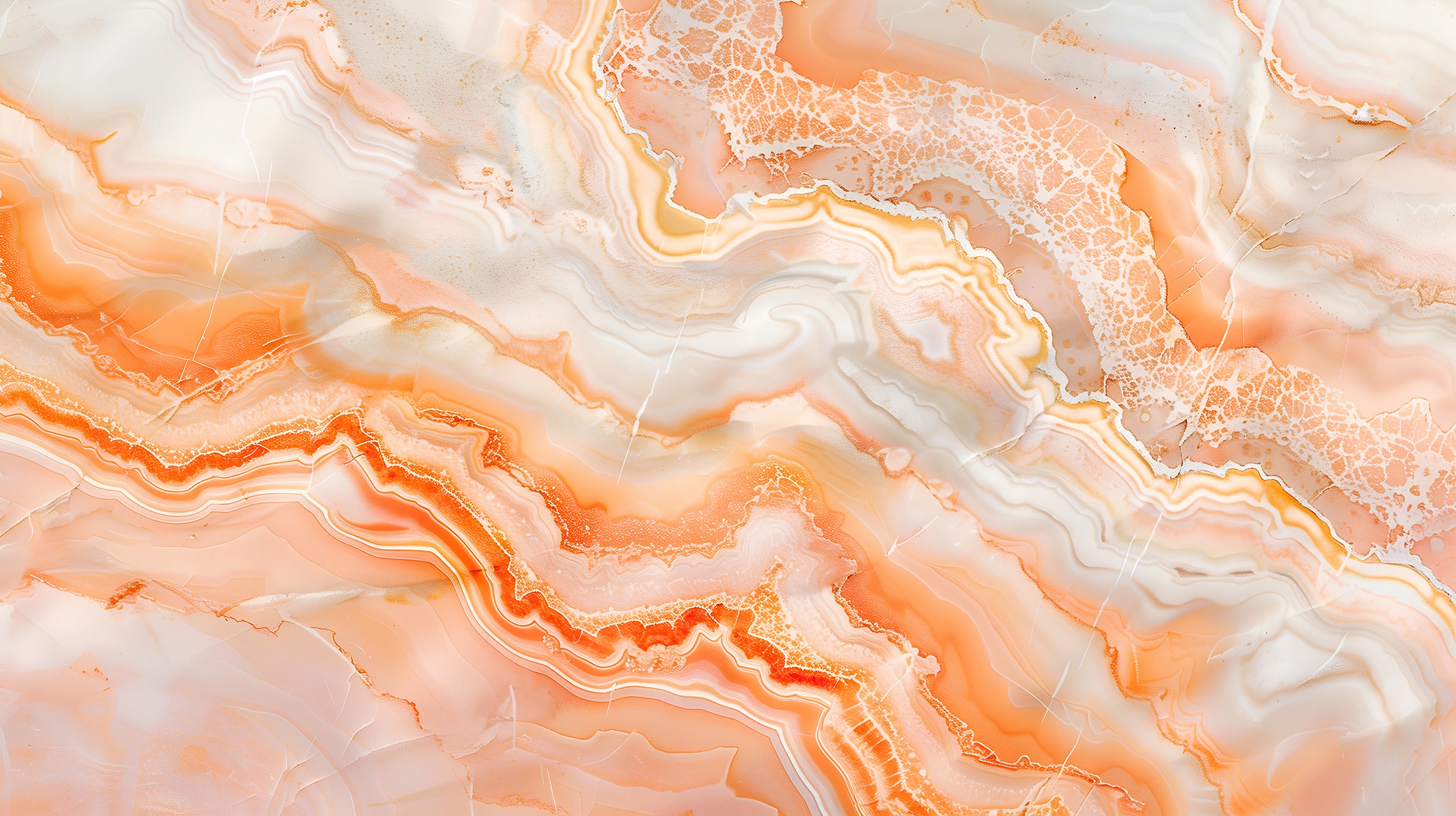 Orange Marble Mural, Peel and Stick Abstract Accent Wall Wallpaper, Removable Peach Marble Art, Alcohol Ink Decor