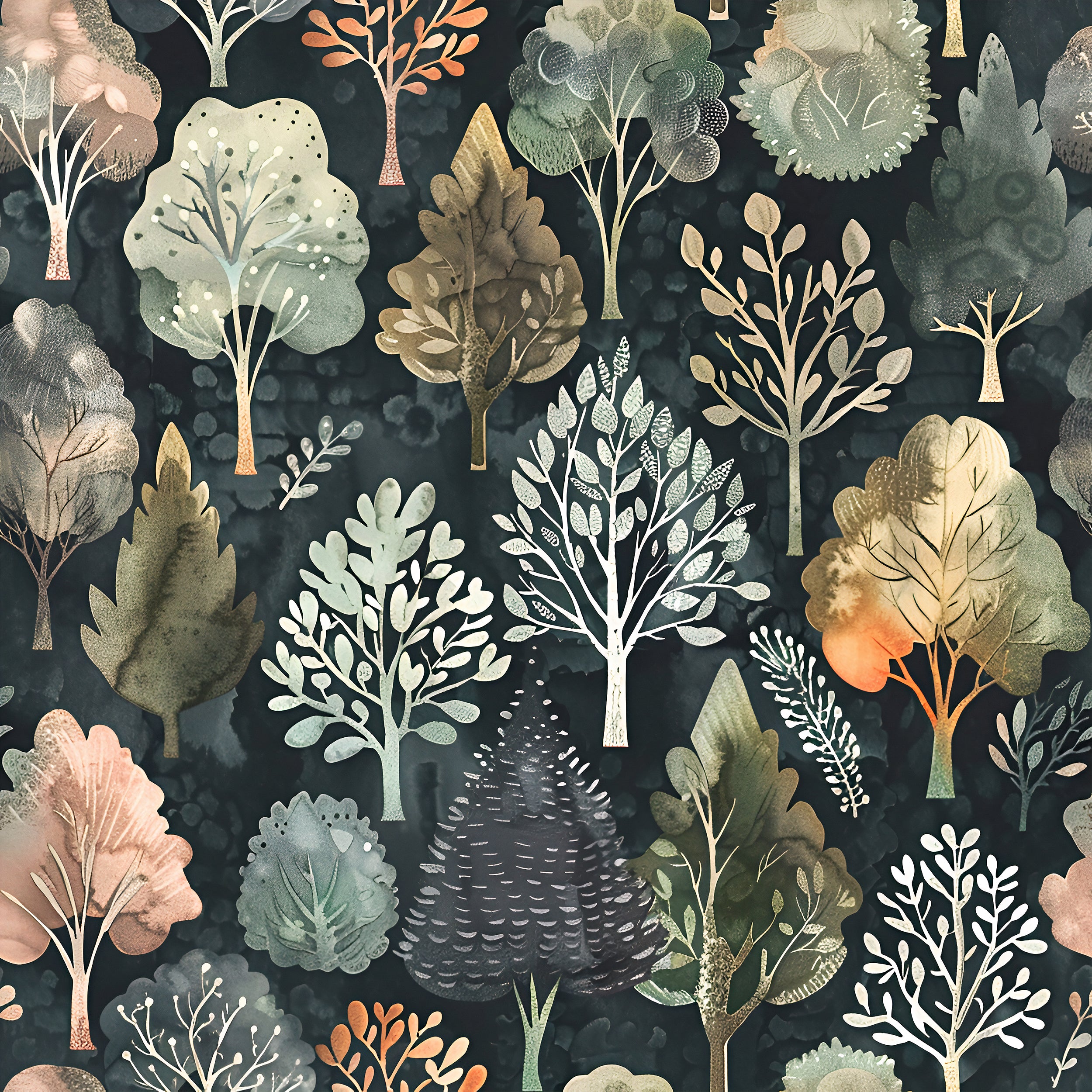 Peel and stick forest wallpaper Removable tree pattern wall art