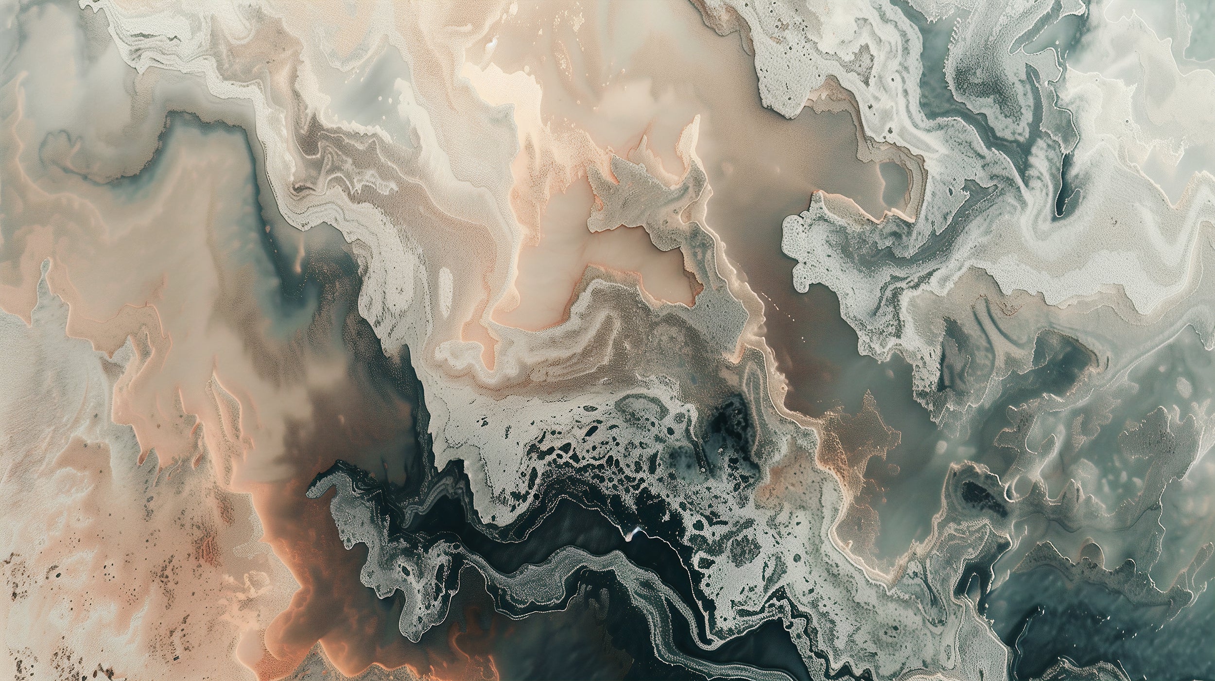 Green and Beige Alcohol Ink Wall Mural, Peel and Stick Abstract Wallpaper, Accent Wall Emerald and Beige Marble Wallpaper