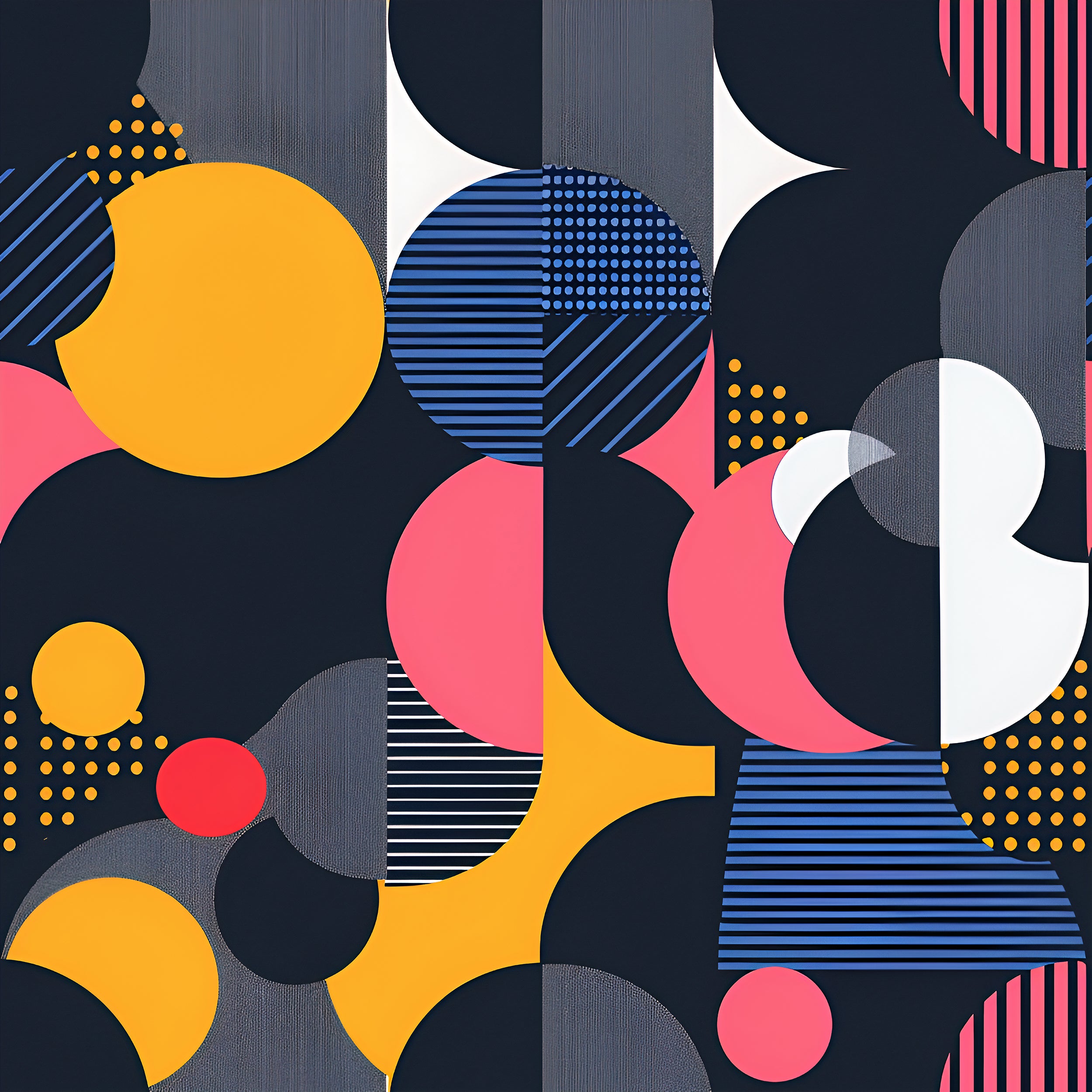 Abstract Geometric Wallpaper, Colorful Abstract Shaped Wallpaper, Peel and Stick Removable Dark Circles Wall Decor