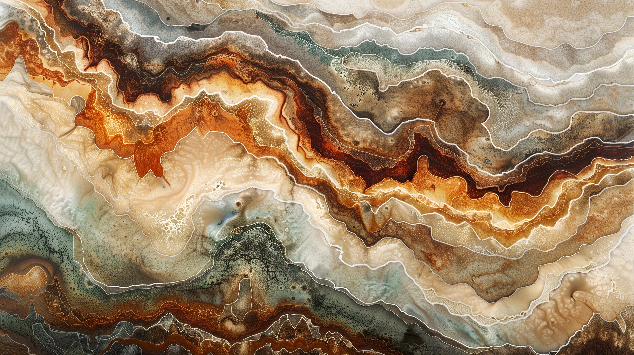 Earth Tones Marble Mural, Peel and Stick Natural Dark Marble Wallpaper, Removable Green Brown Stone Texture Surface Decor
