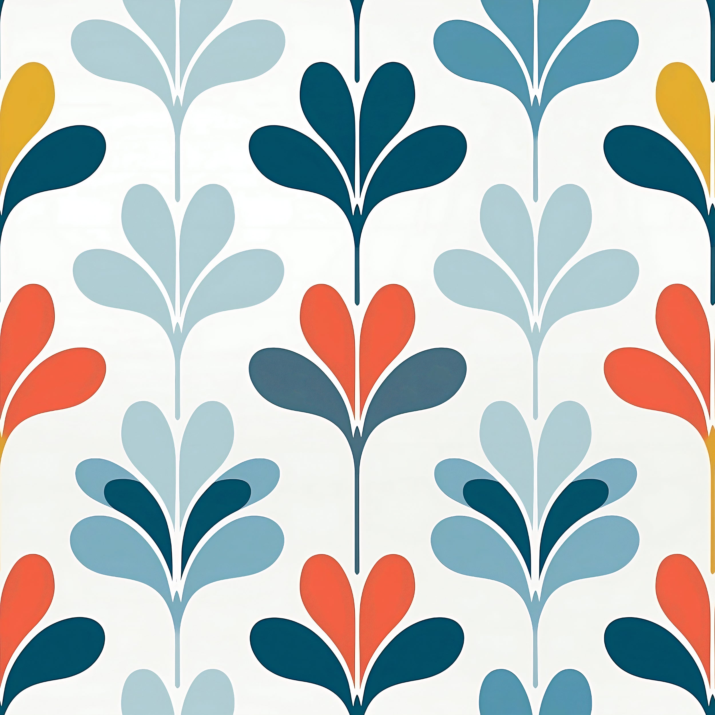 Vibrant White and Blue Wallpaper Detail
