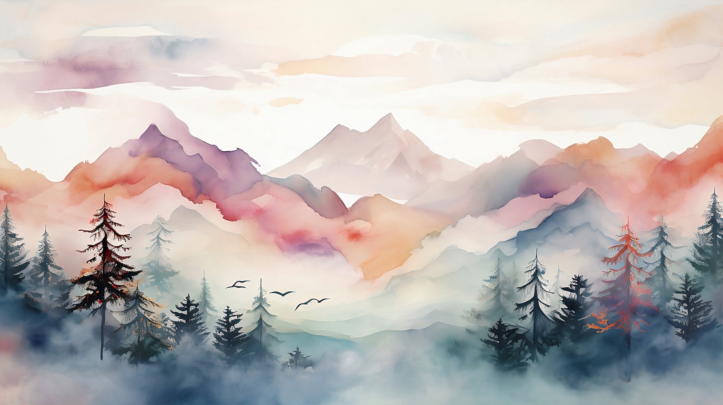 PVC-Free Wall Decal with Nature's Landscape
