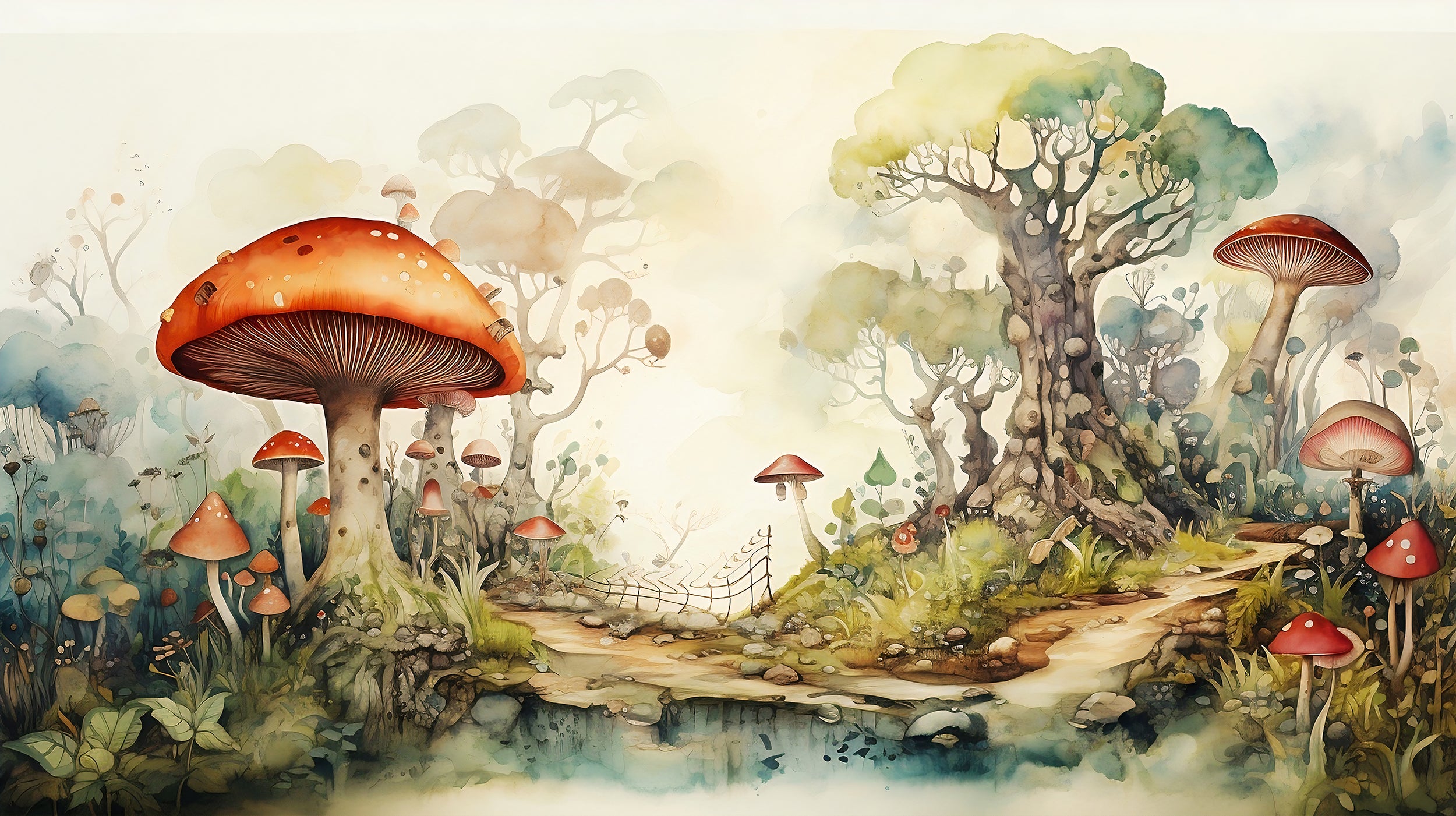 Watercolor Kids Wallpaper Evoking Imagination