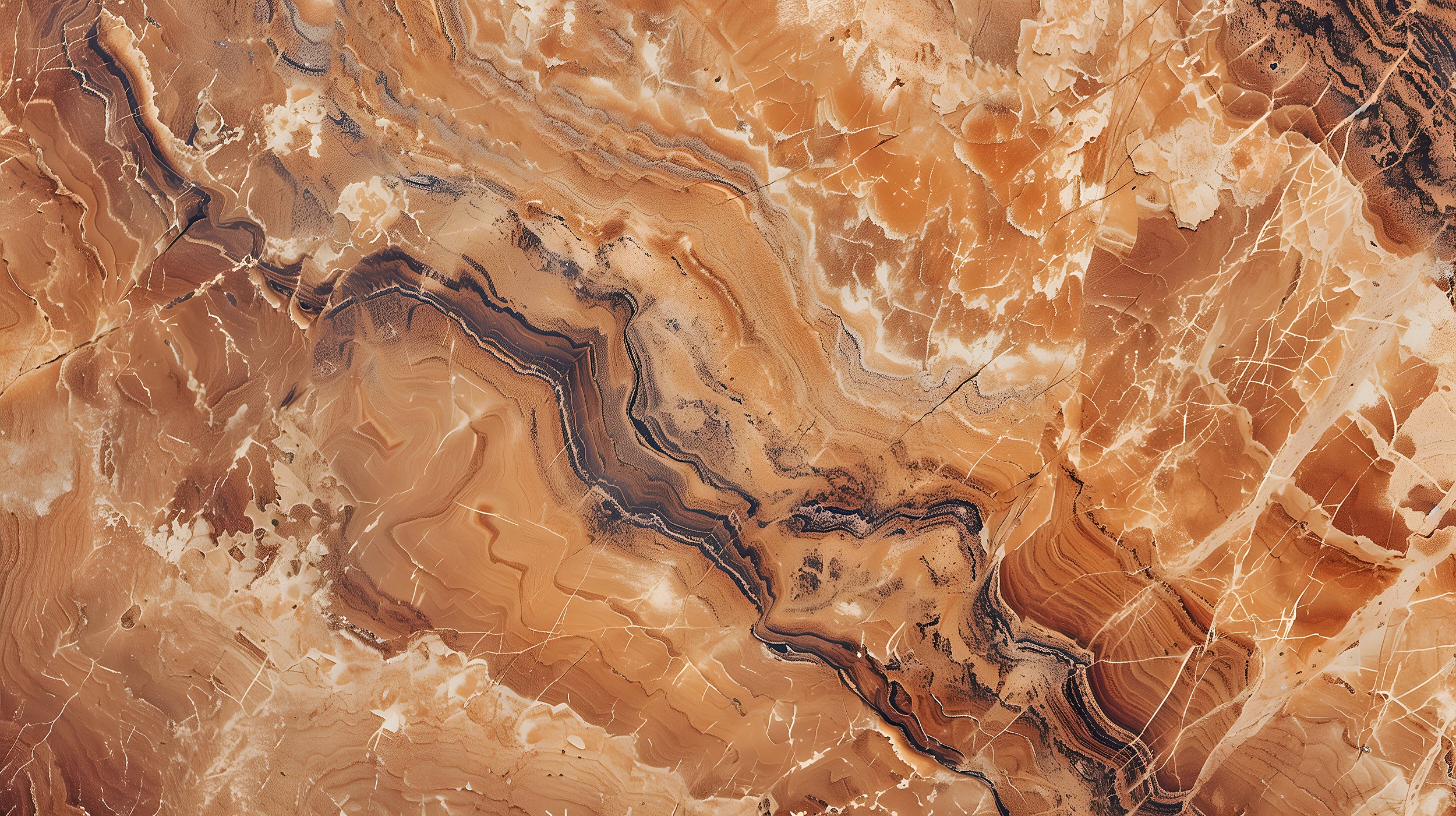 Brown Marble Texture Wall Mural, Peel and Stick Marble Wallpaper, Removable Brown Stone Mural, Unique Modern Art Wallpaper, Abstract Decor