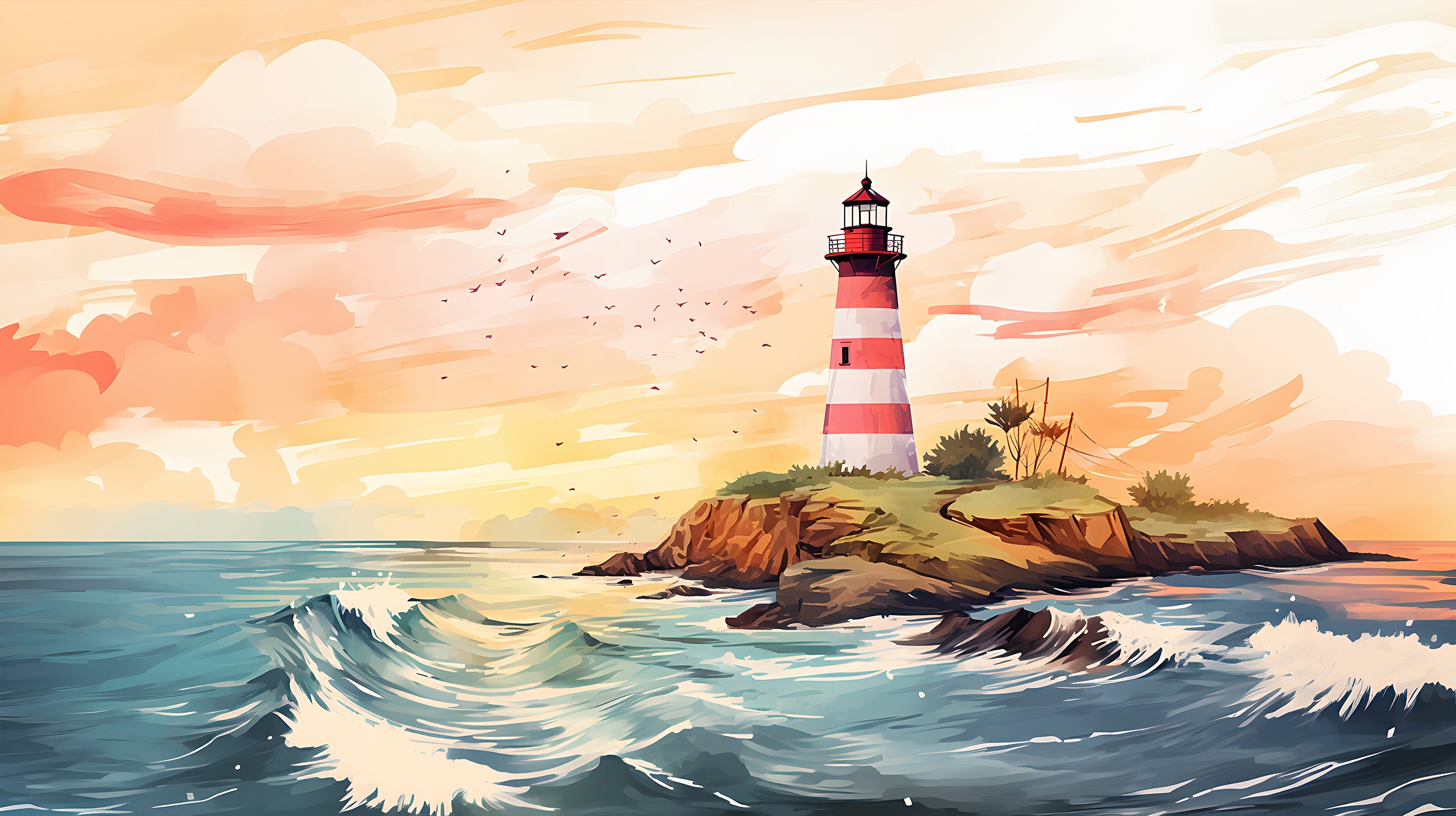 Peel and Stick Seaside Mural for a Coastal Escape