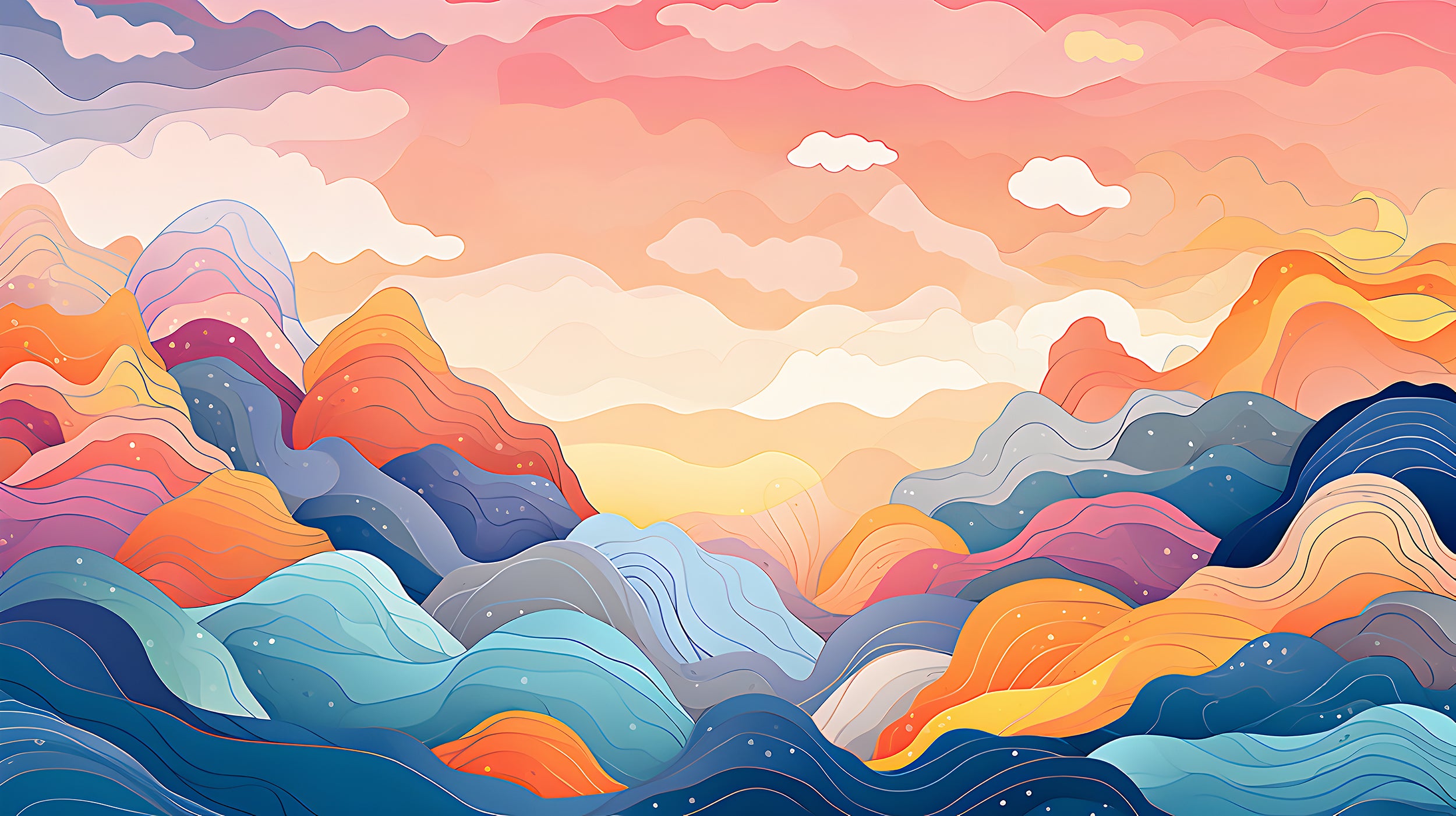 Peel and Stick Bright Landscape Mural