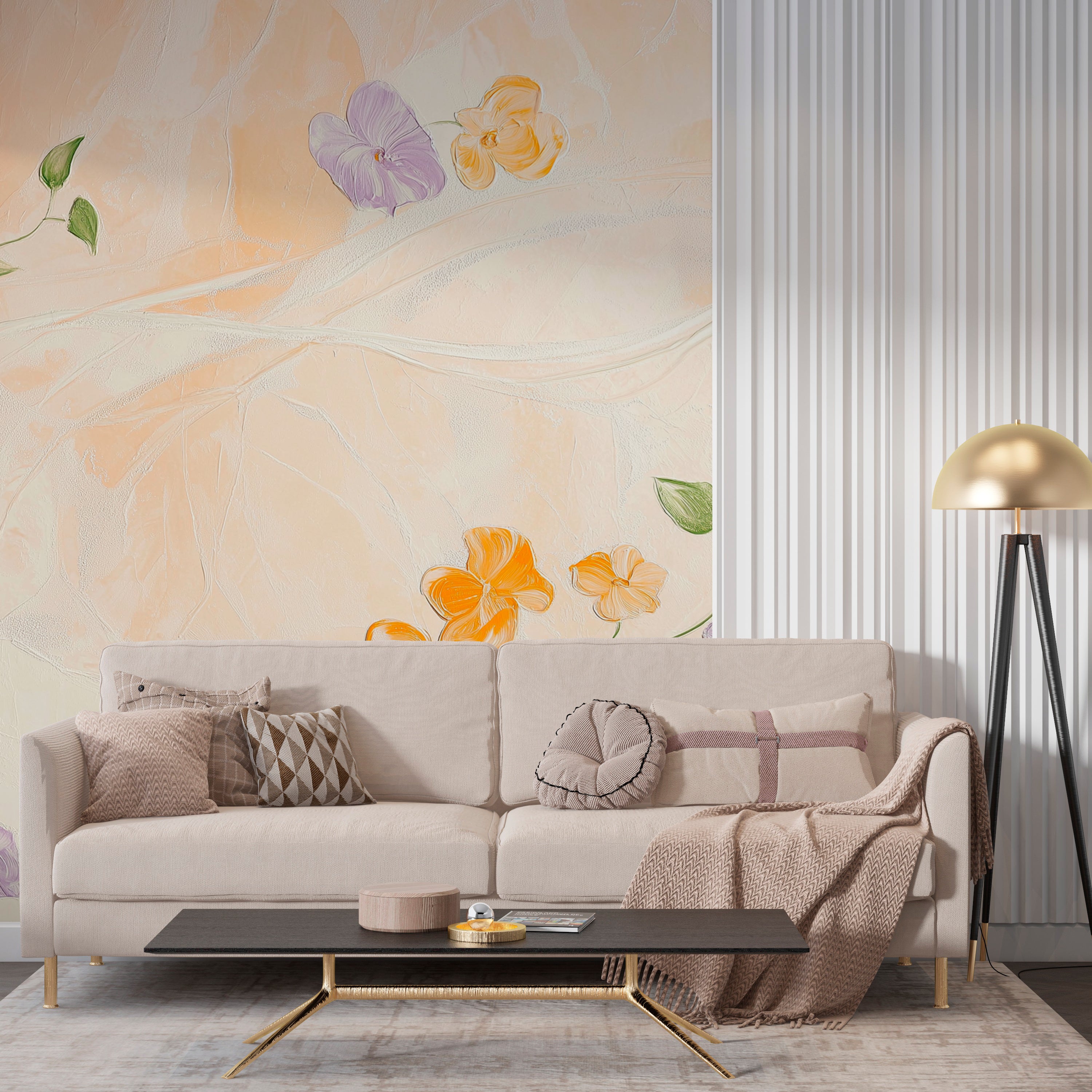 Floral Pastel Wallpaper – Elegant, Nature-Inspired Design for Home Decor
