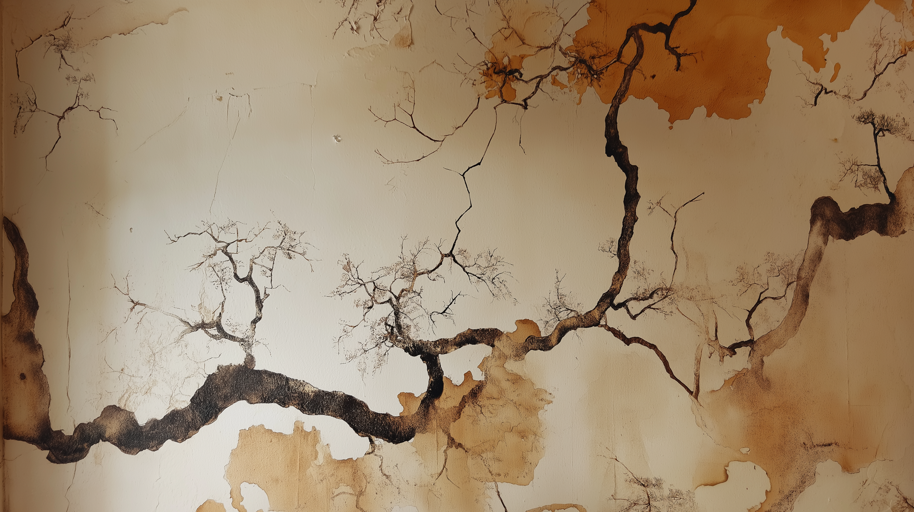 Modern Abstract Crackle Effect Wallpaper – Earthy Tones