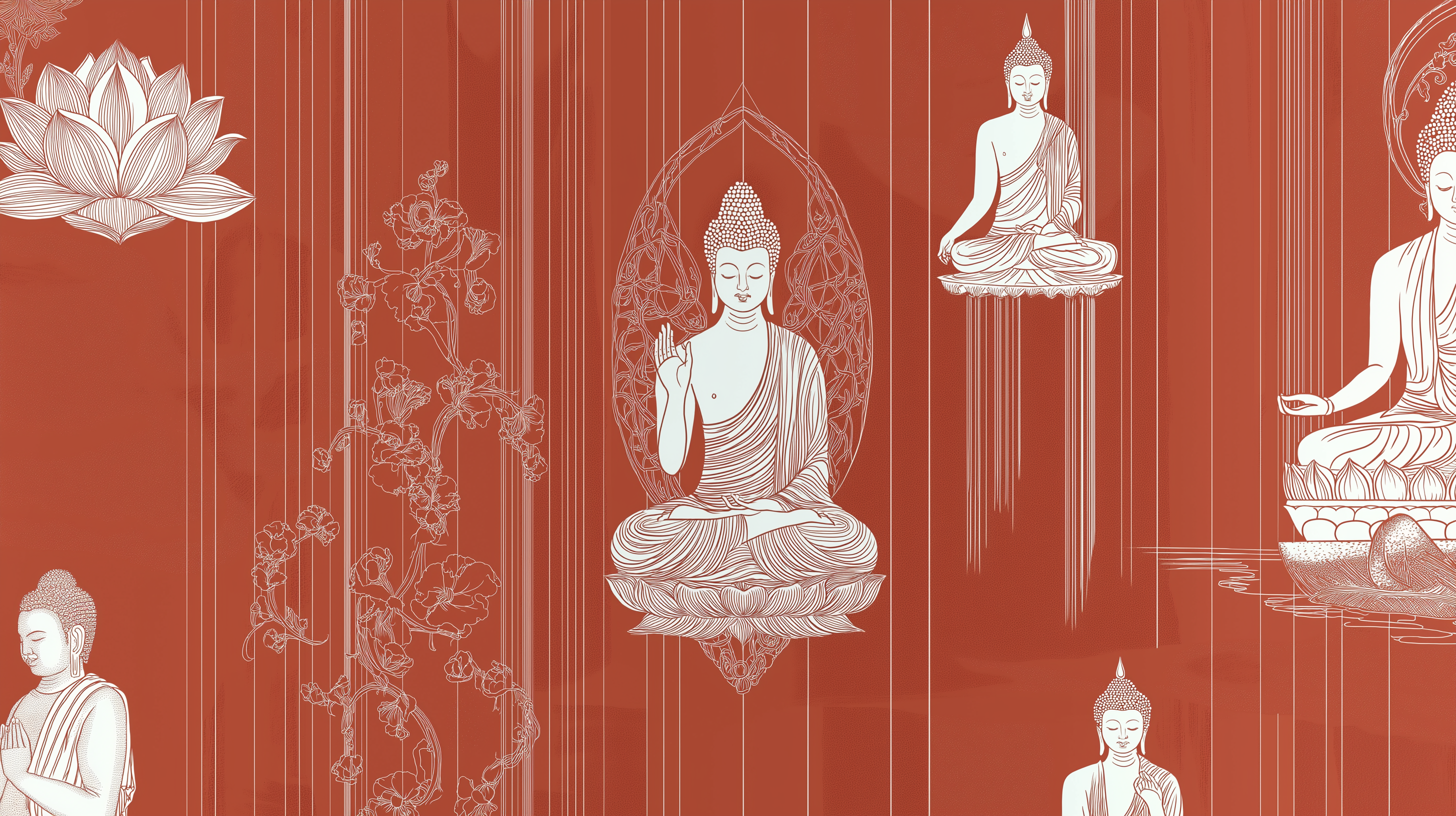 Bohemian Meditation-Inspired Wallpaper for Serene Spaces