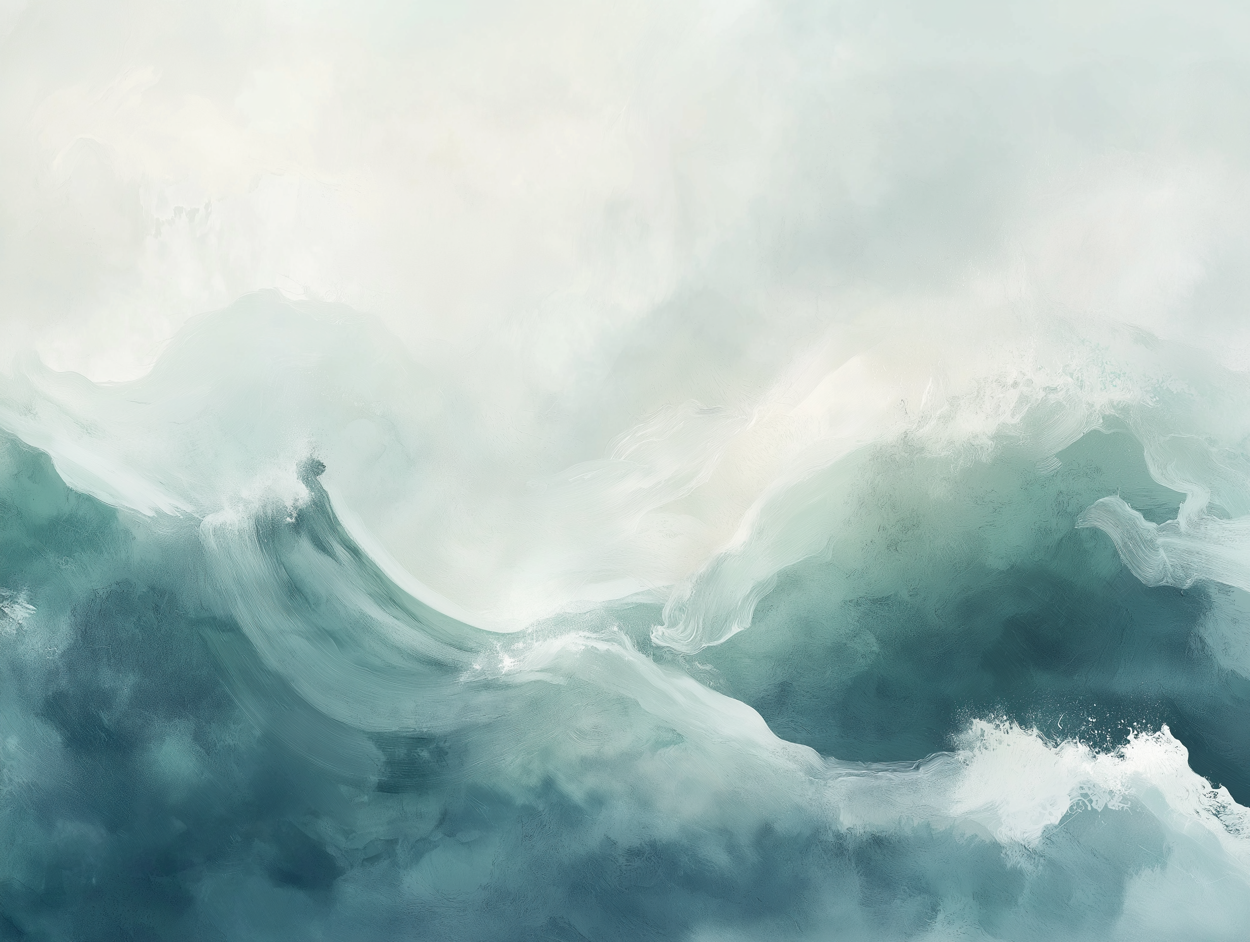 Ocean Waves Wallpaper Mural - Tranquil Blue Sea Landscape for Home Decor