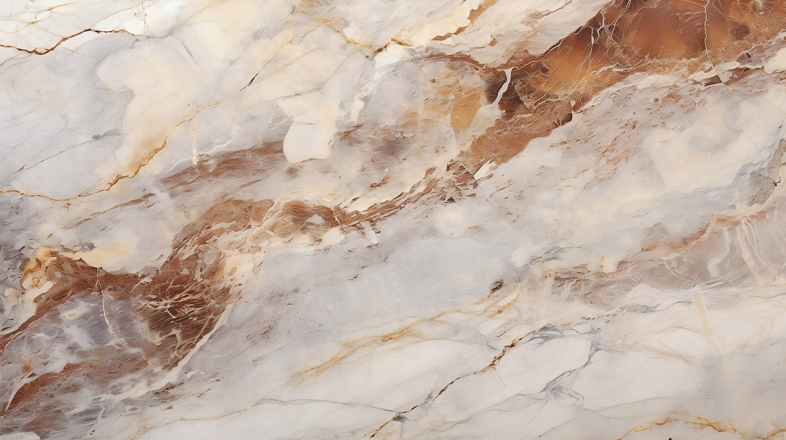 Peel and Stick Eco Wallpaper Detailing Intricate Brown and Grey Marble Patterns