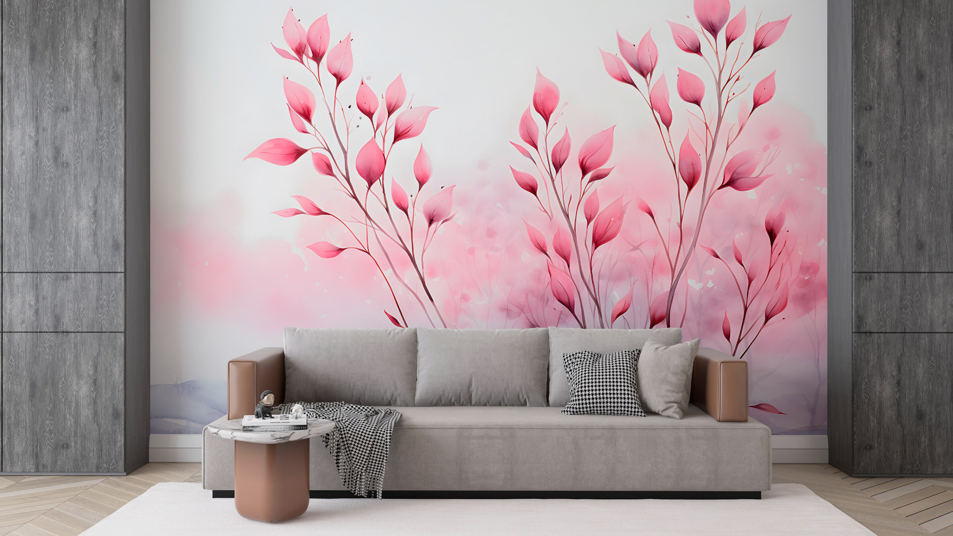 Tranquil Watercolor Plant Peel-and-Stick Art