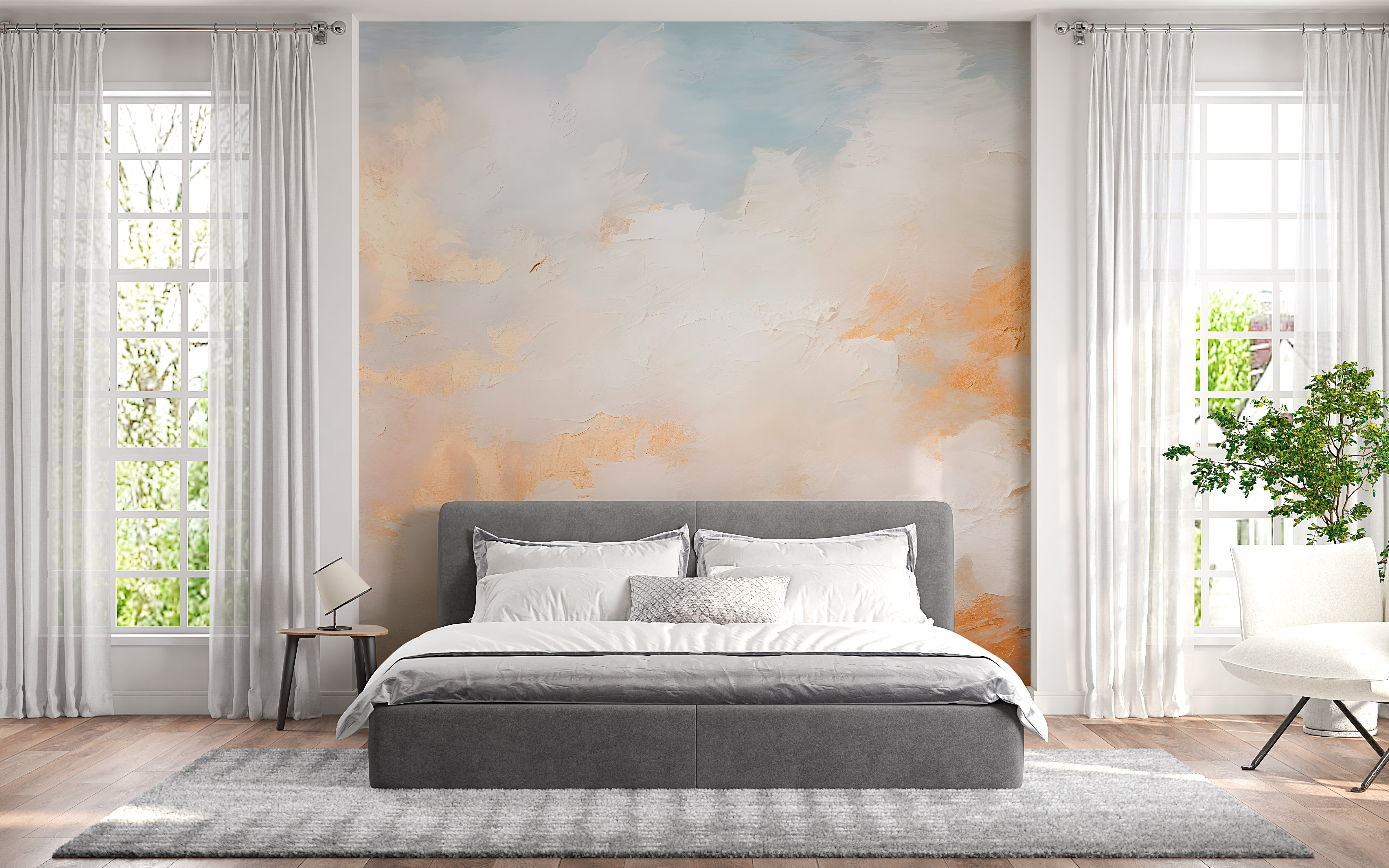 Golden Hues Sky Wall Art for Home