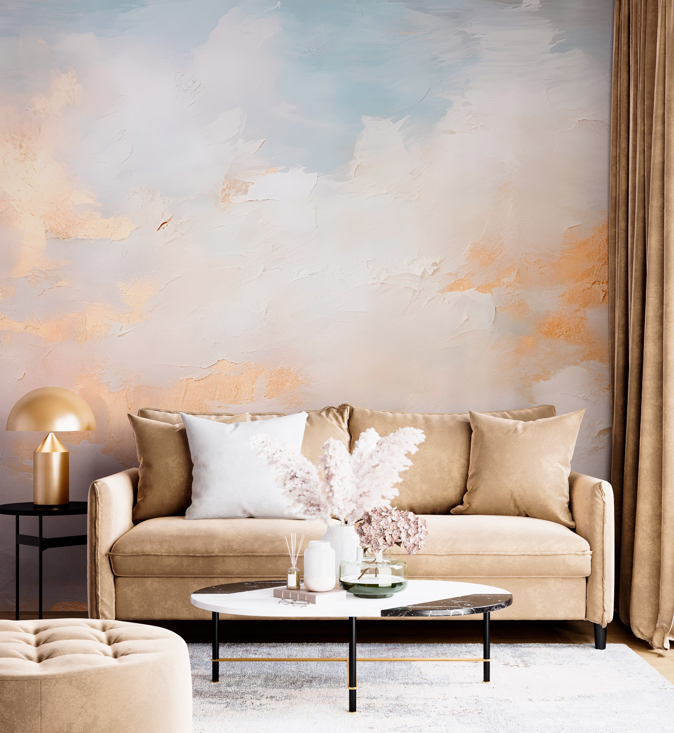 Peel and Stick Cloud Wallpaper for Renters