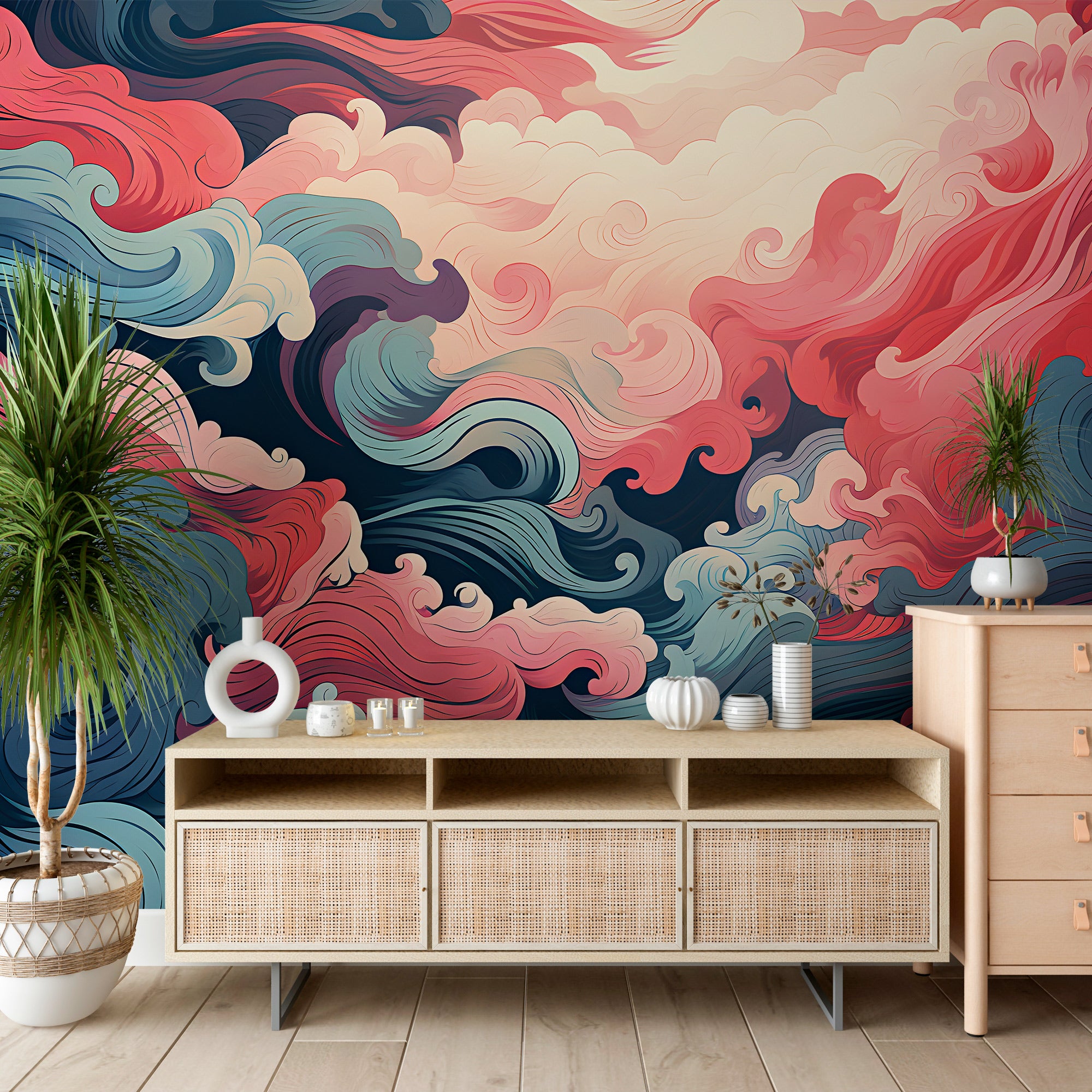 Dynamic Blue Pink Wave Design