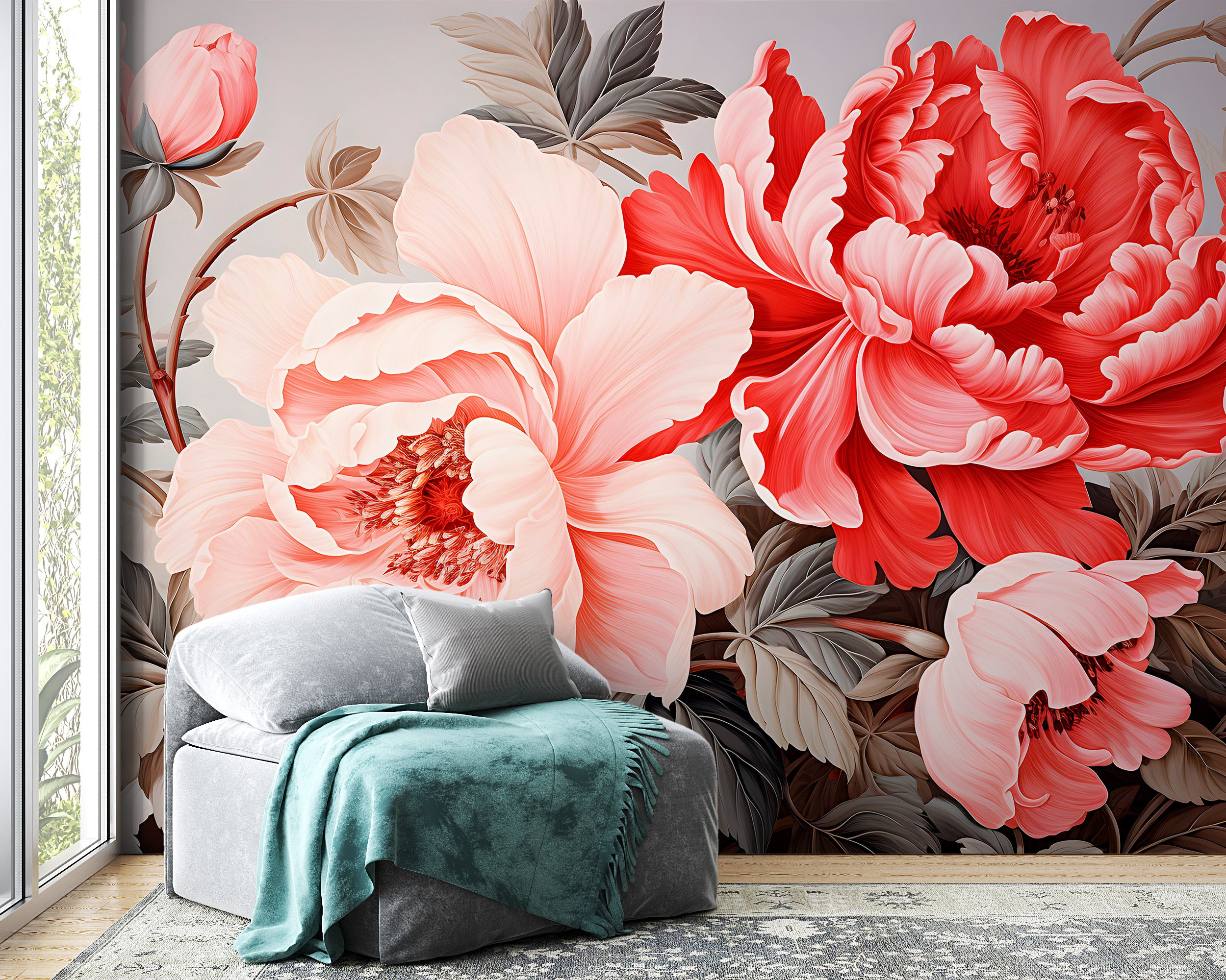 Boho Garden Wall Covering Removable