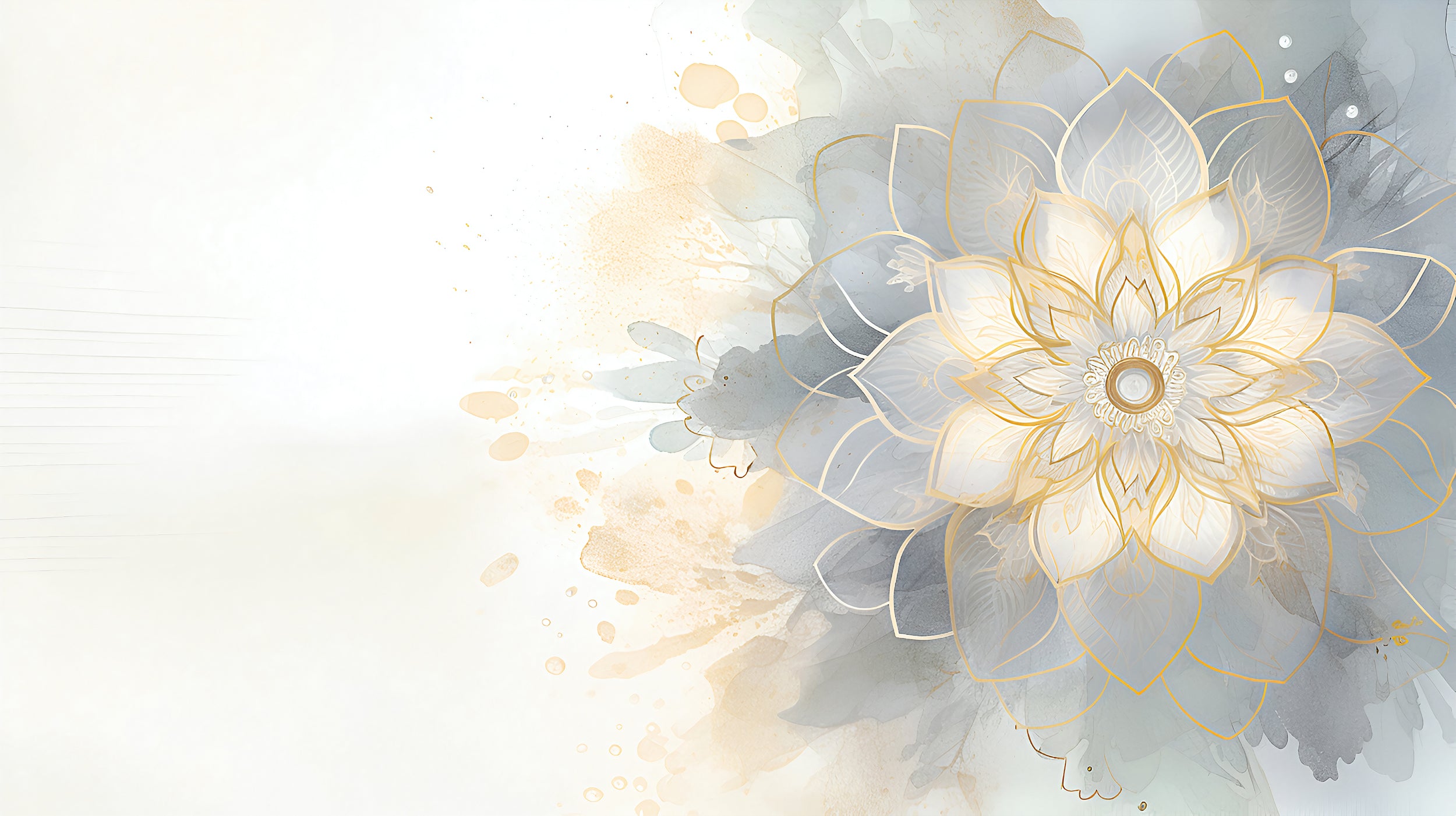 Watercolor Rose Wallpaper In Grey Tones