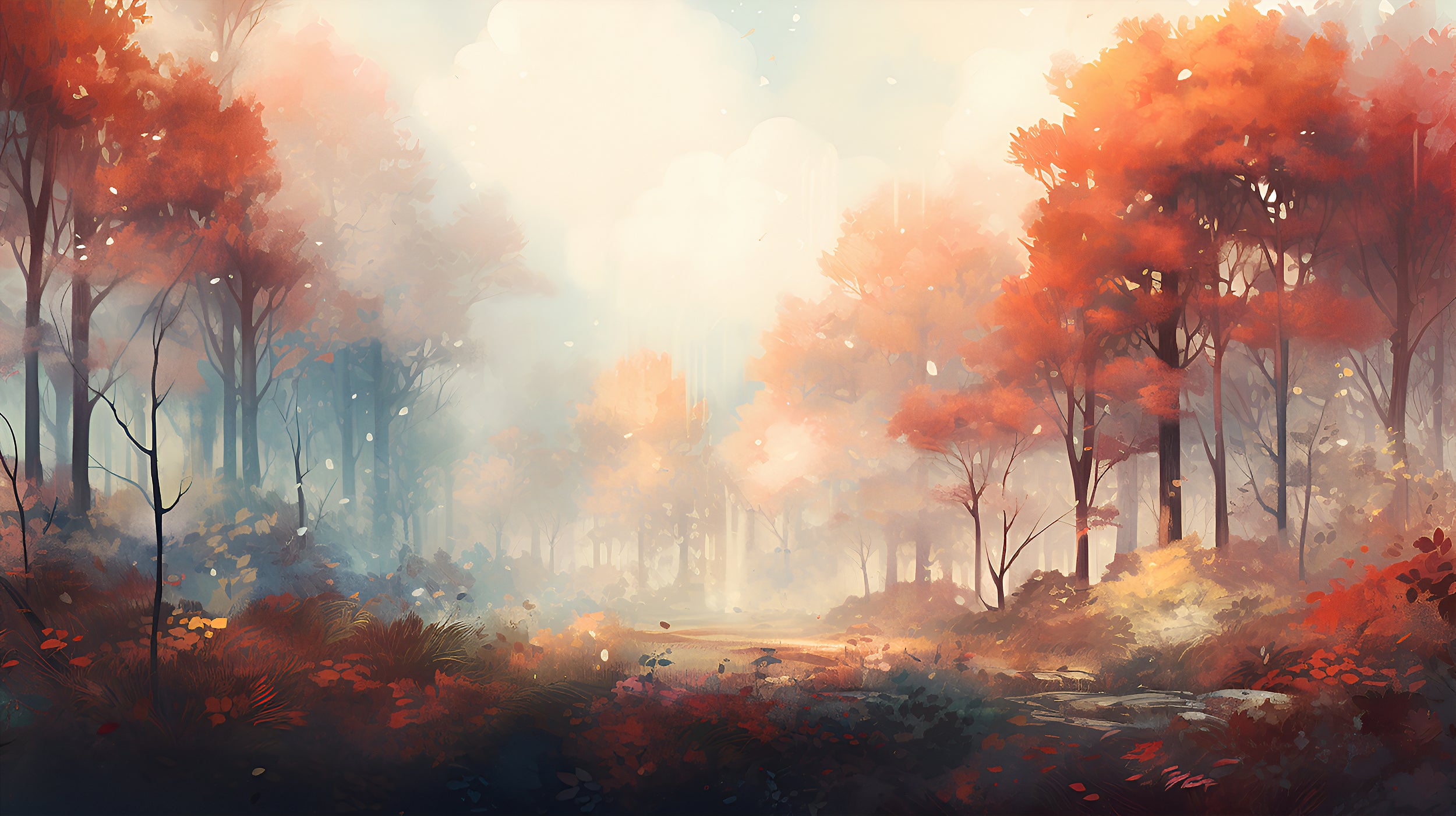 Abstract Forest Easy Apply Wall Decor