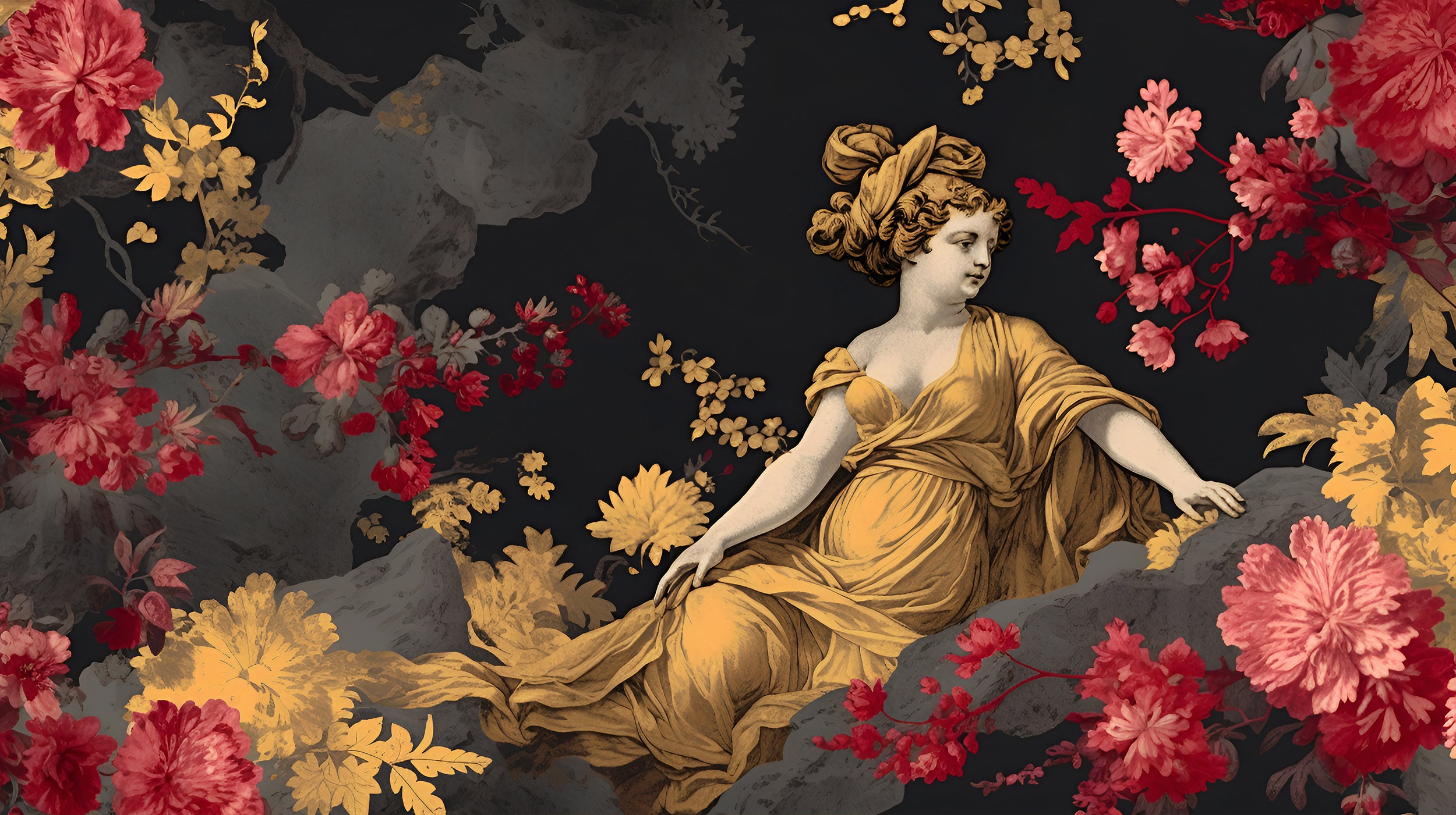 Elegant Mural of Woman Peel and Stick