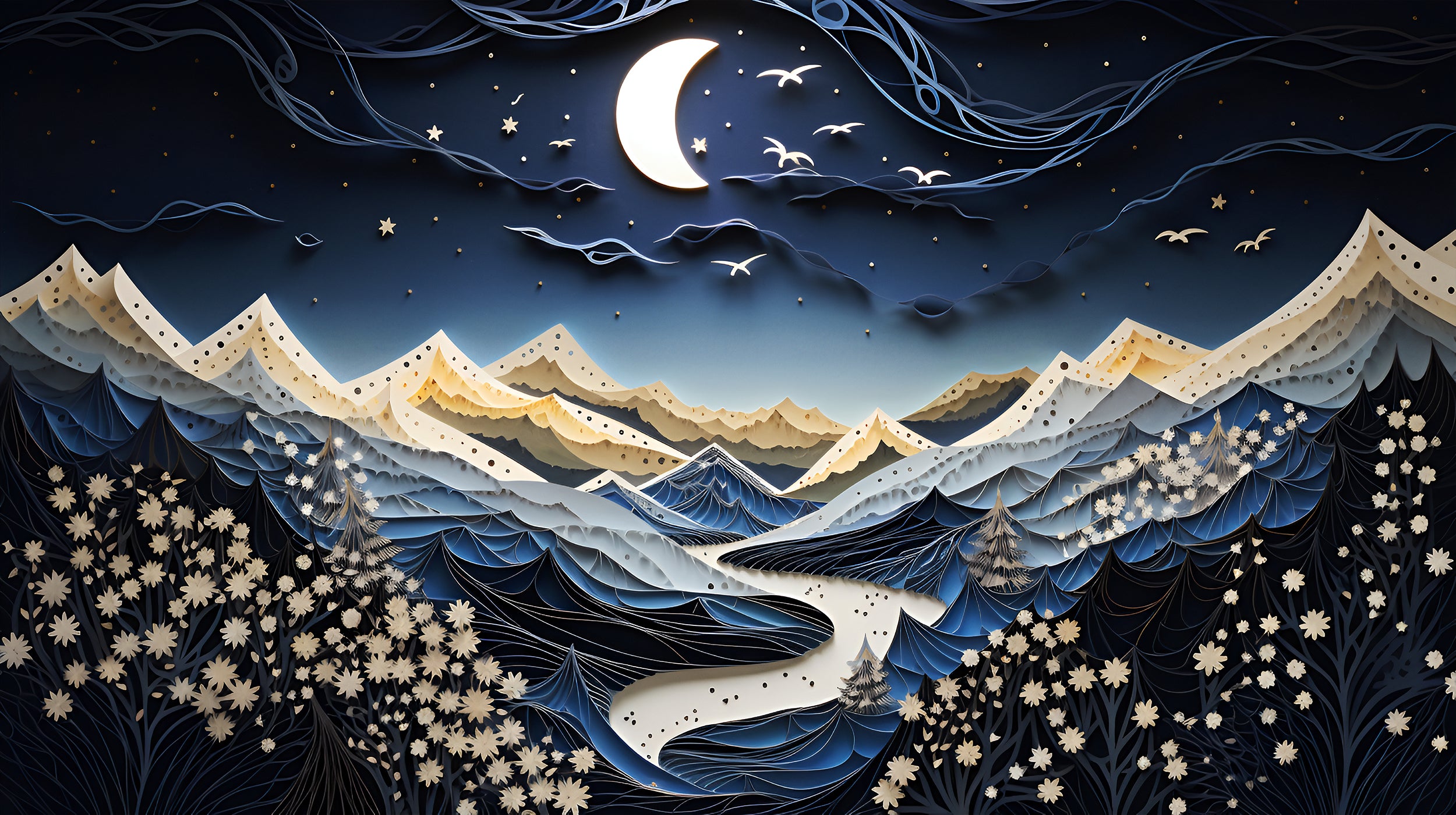 Dark Nursery Wallpaper Celestial Elegance