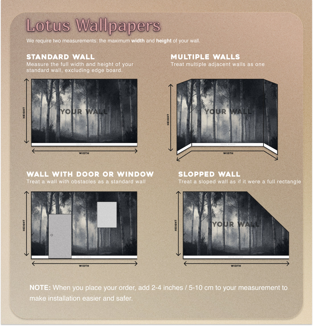 Forest Misty Trees Wallpaper – Nature Wall Decor, Woodland Scene, Black & White Aesthetic