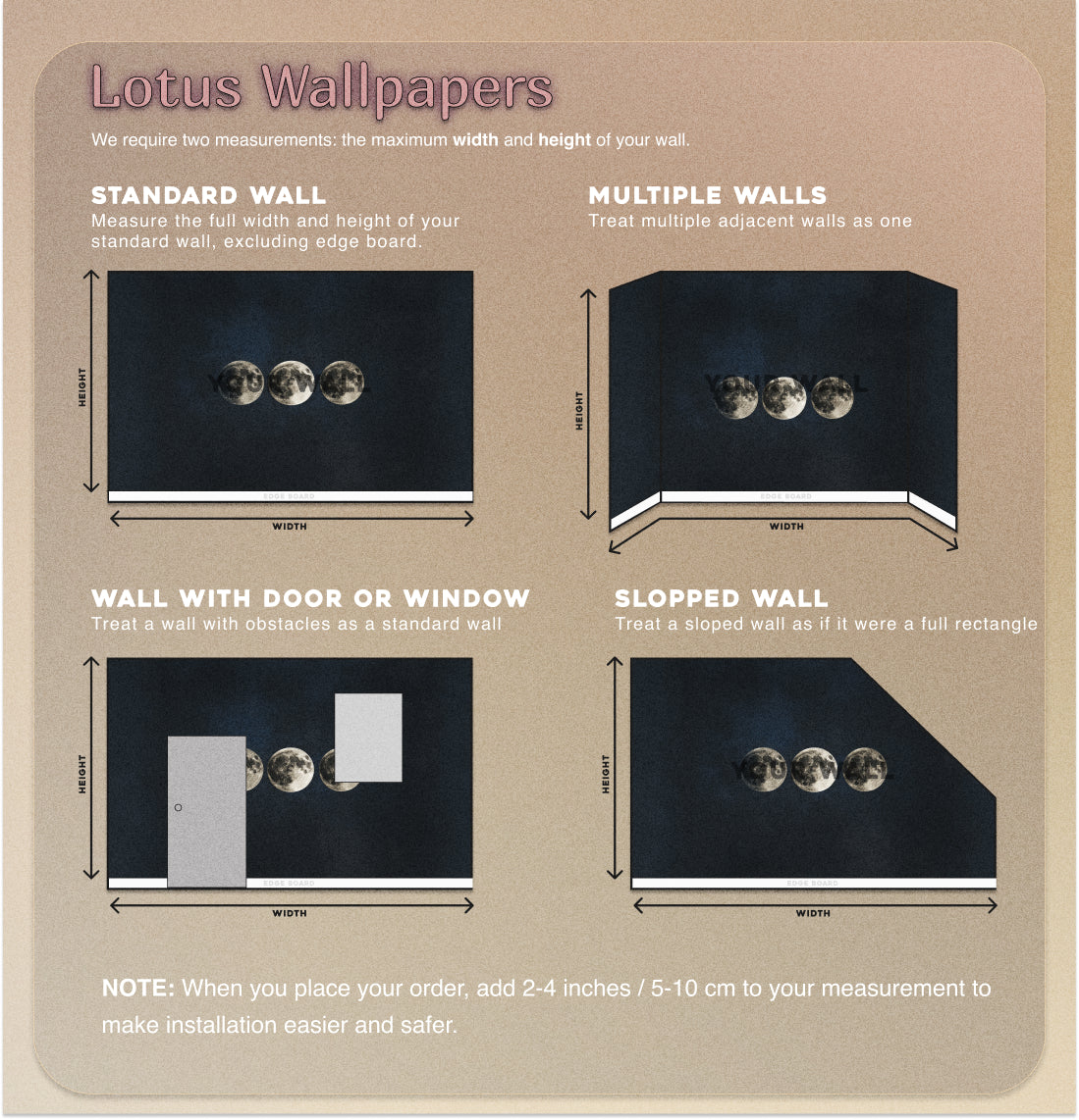 Luxurious Moon Phase Wallpaper - Elegant Celestial Design