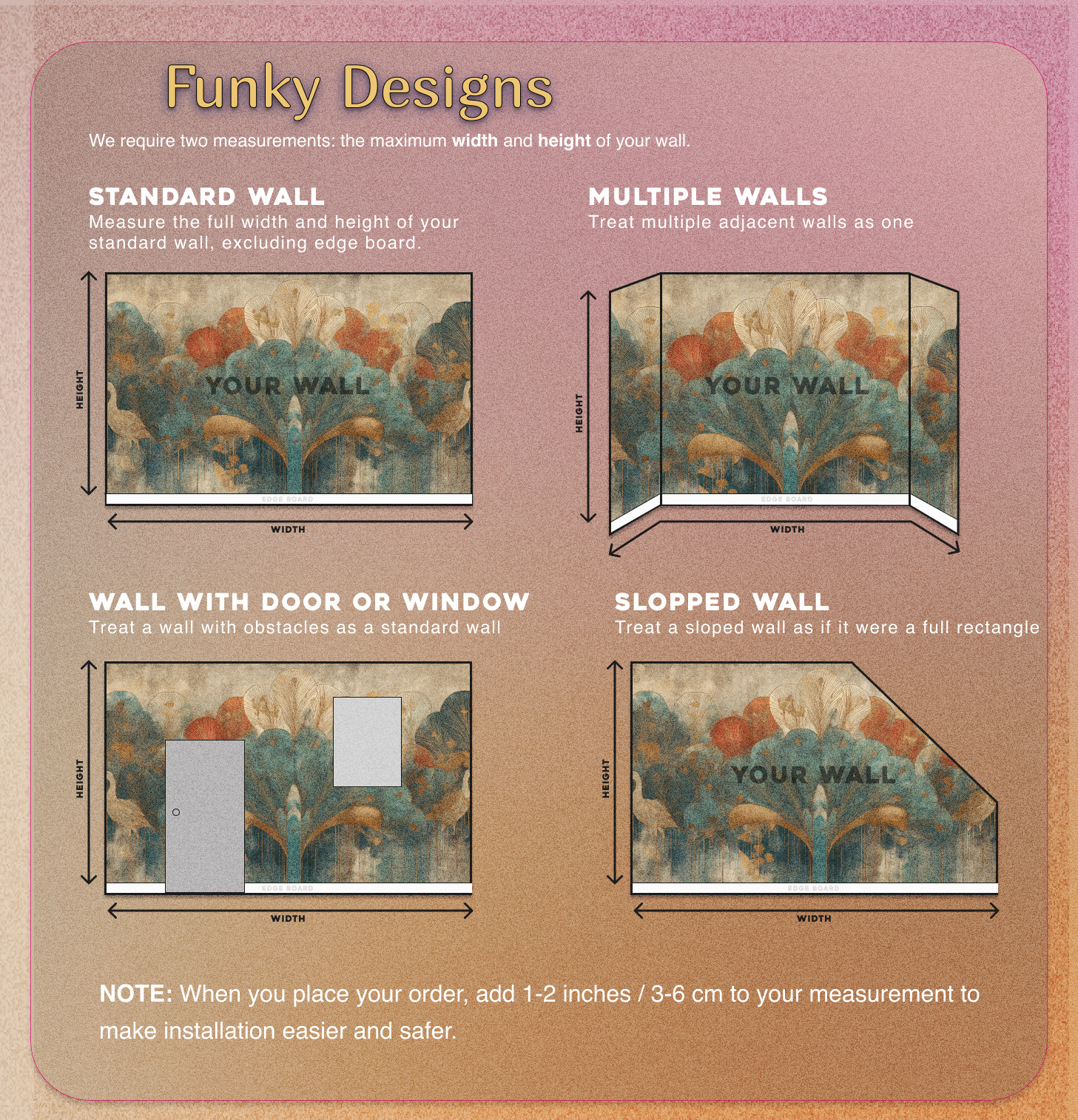 Glamorous Art Deco-inspired mural for living room statement wall