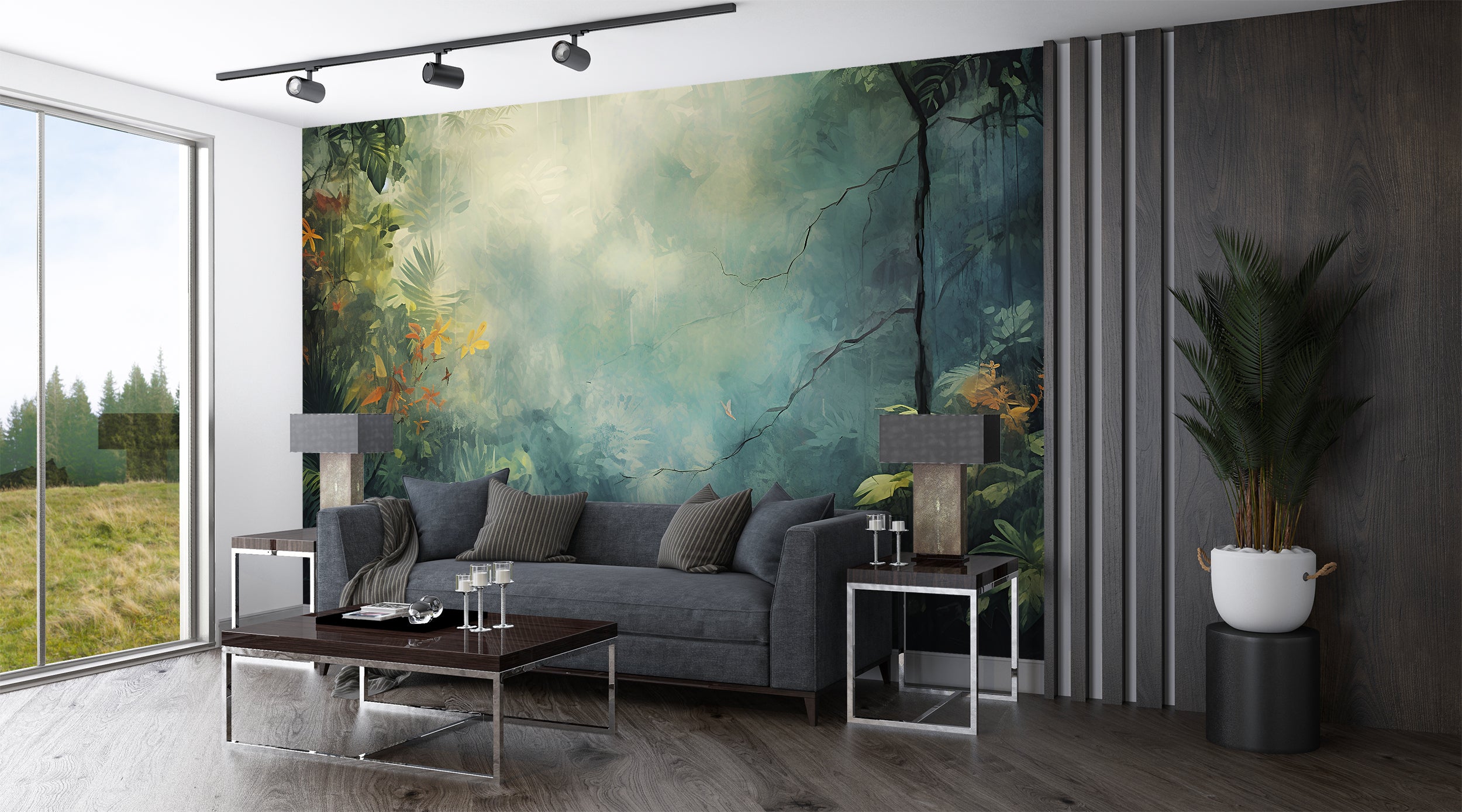 Vibrant Tropical Landscape Wall Art