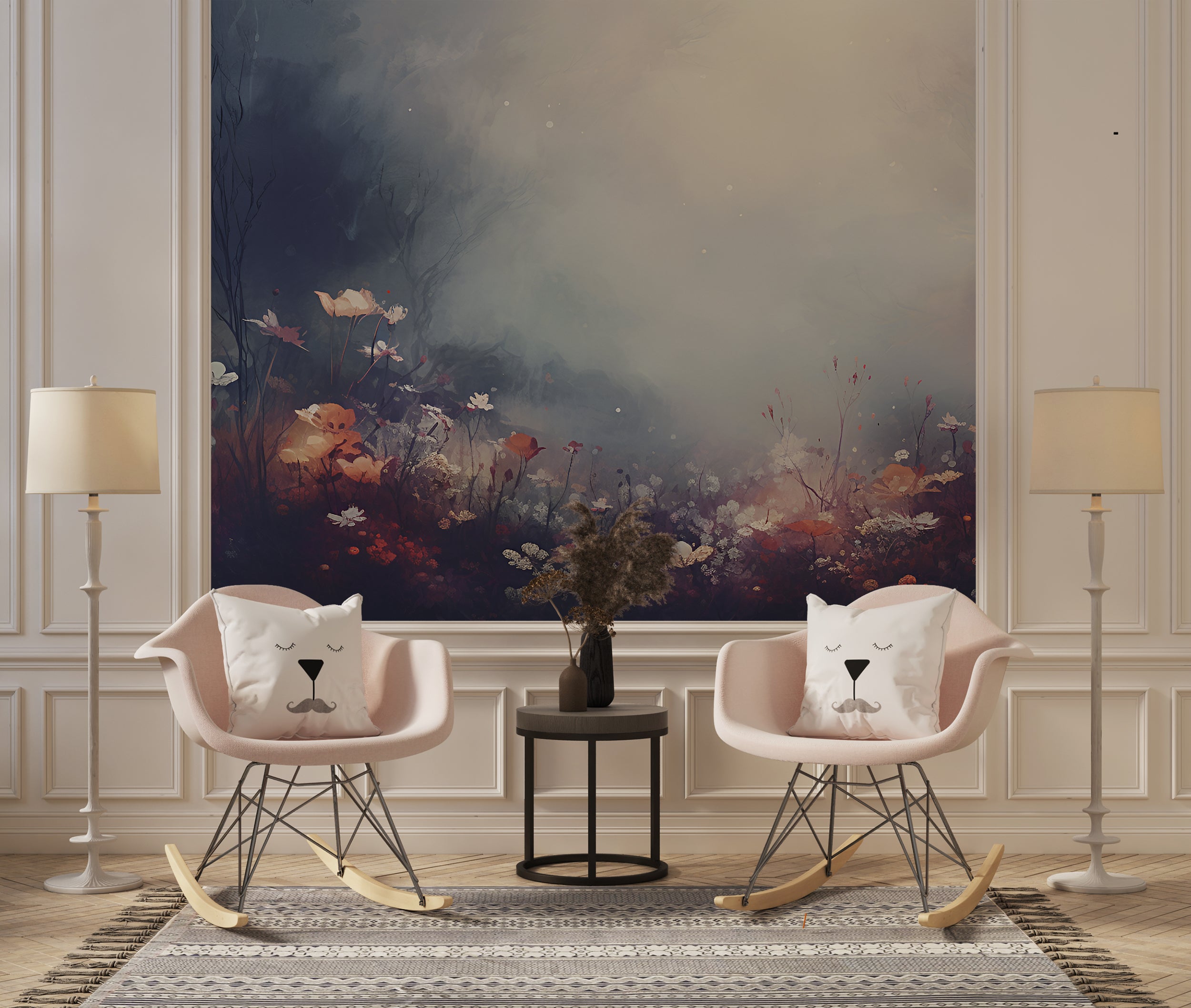 Watercolor Nature Mural for Tranquil Homes