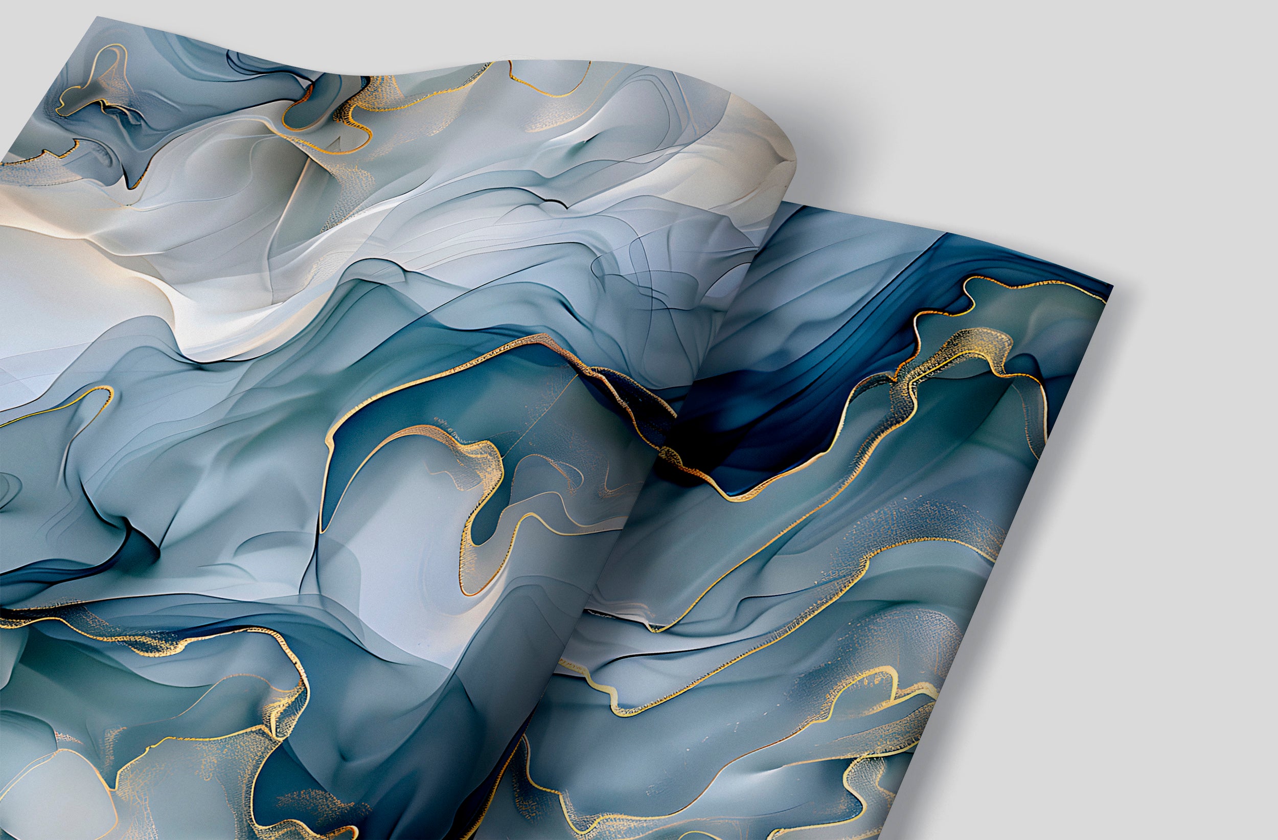 Alcohol Ink Blue Mural, Peel and Stick Abstract Decor, Blue and White Modern Wallpaper, Removable Marble Texture, Unique Watercolor Art