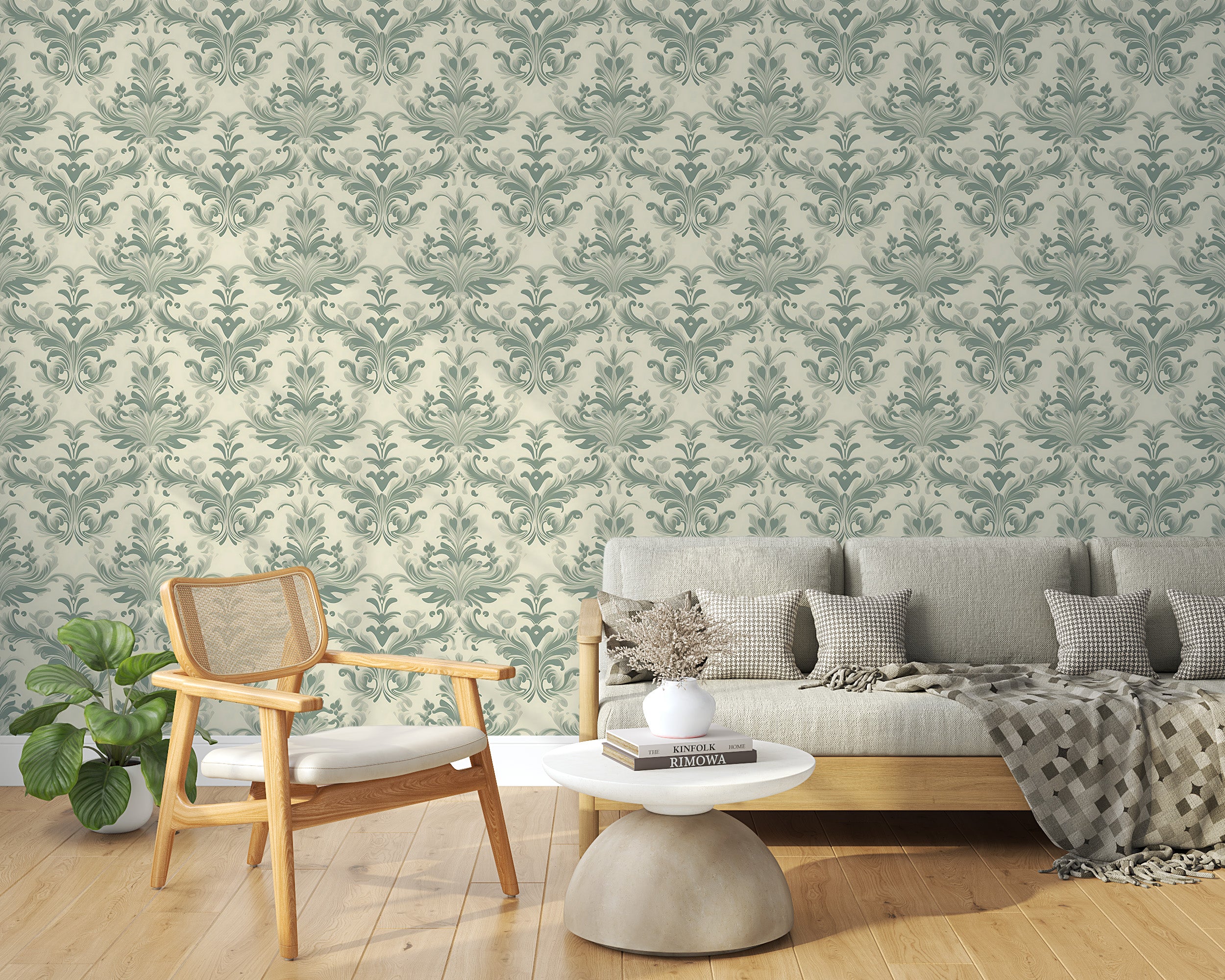 Timeless Green and Beige Wallpaper Aesthetics