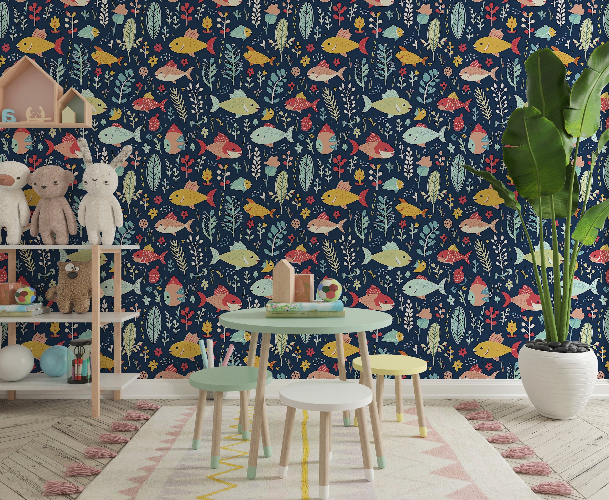 Tranquil Sea Theme in Peel and Stick Wallpaper