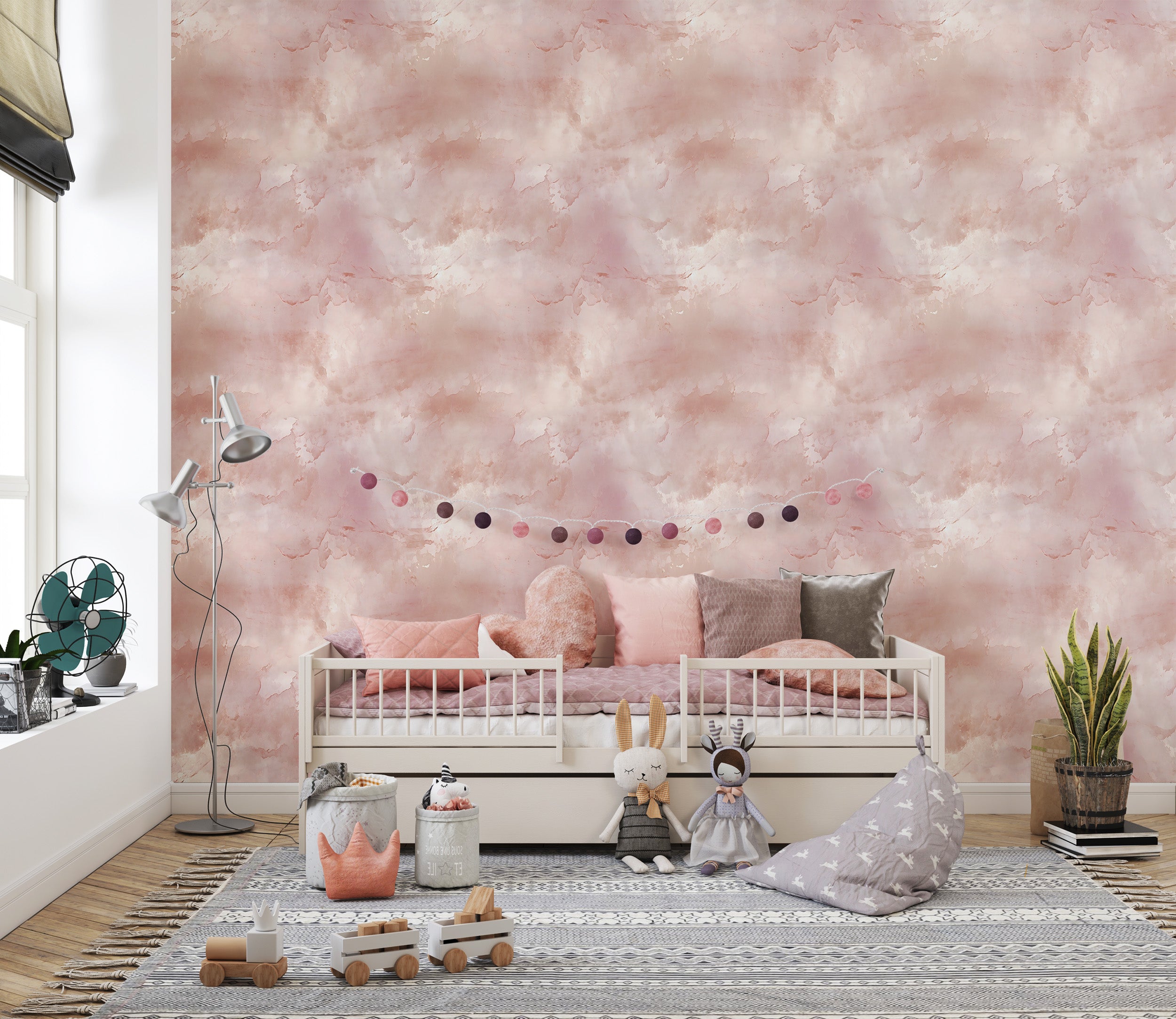 Effortless Application of Pink Marble Wallpaper