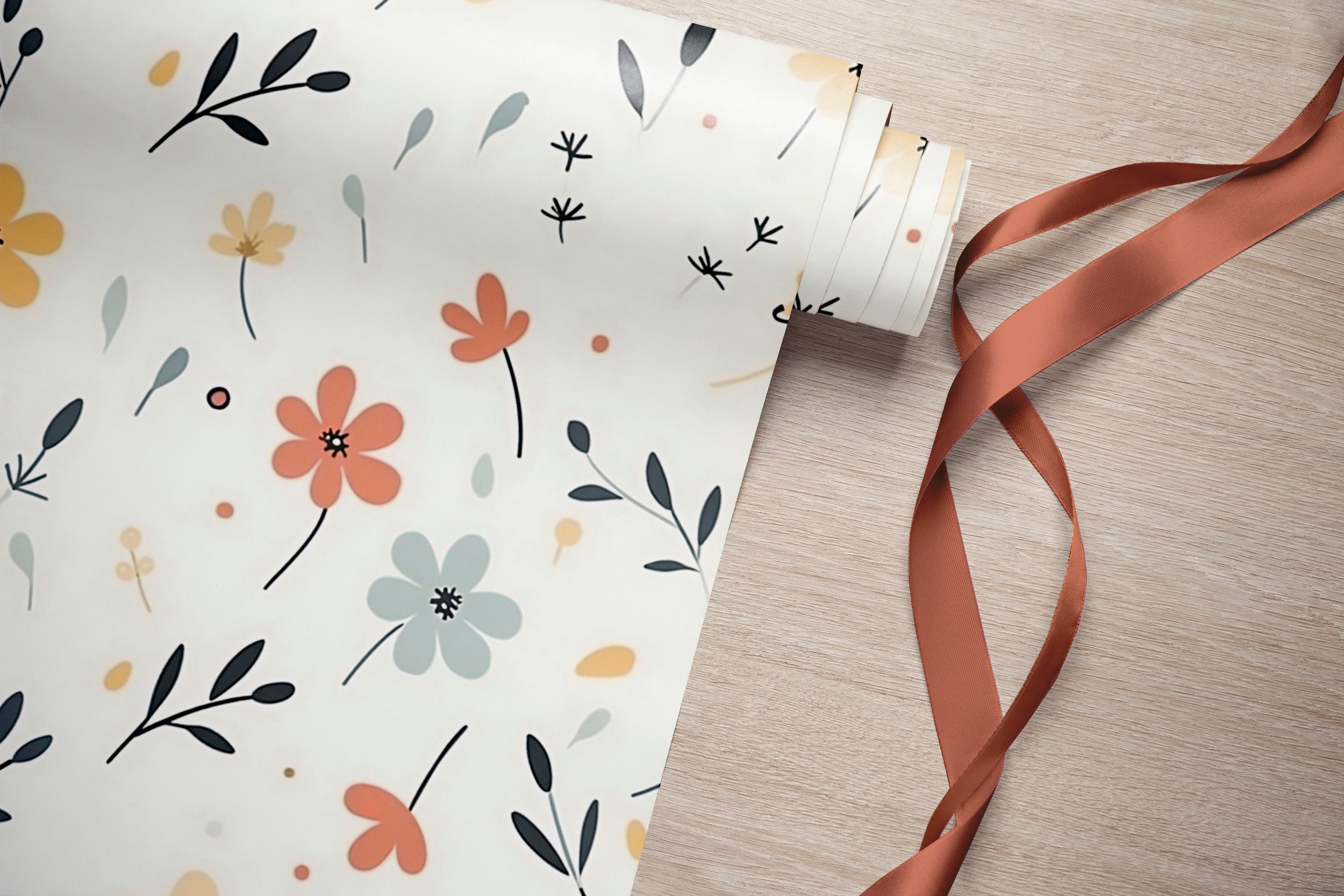 Delicate Pastel Floral Wallpaper for Tranquil Decor