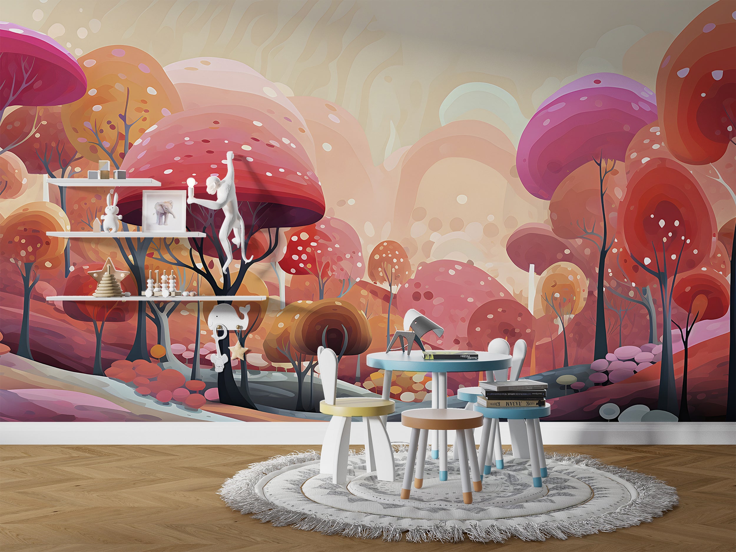 Kids Bedroom Pink Fairy Wallpaper