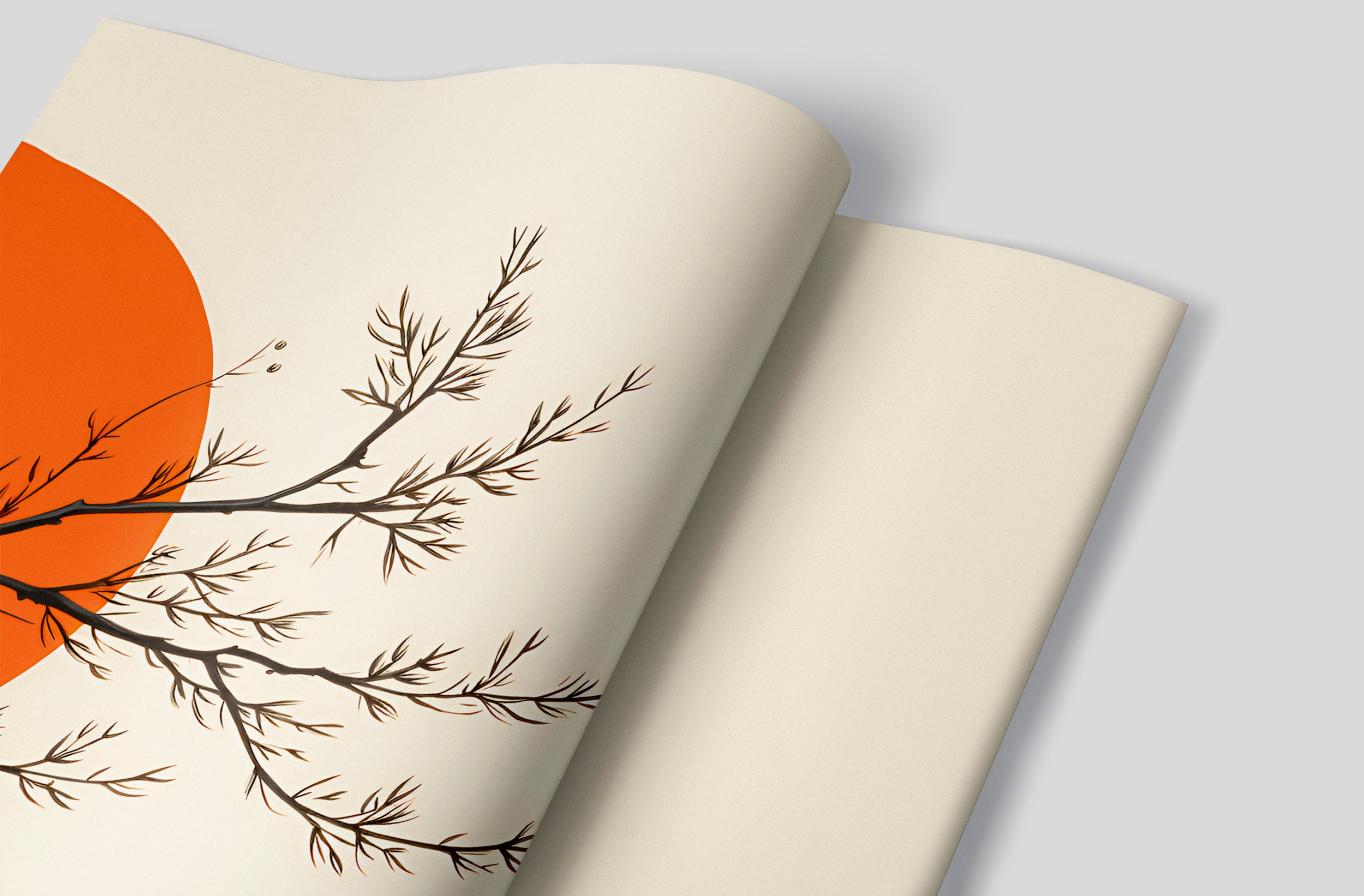 Orange and Beige Japanese Wallpaper