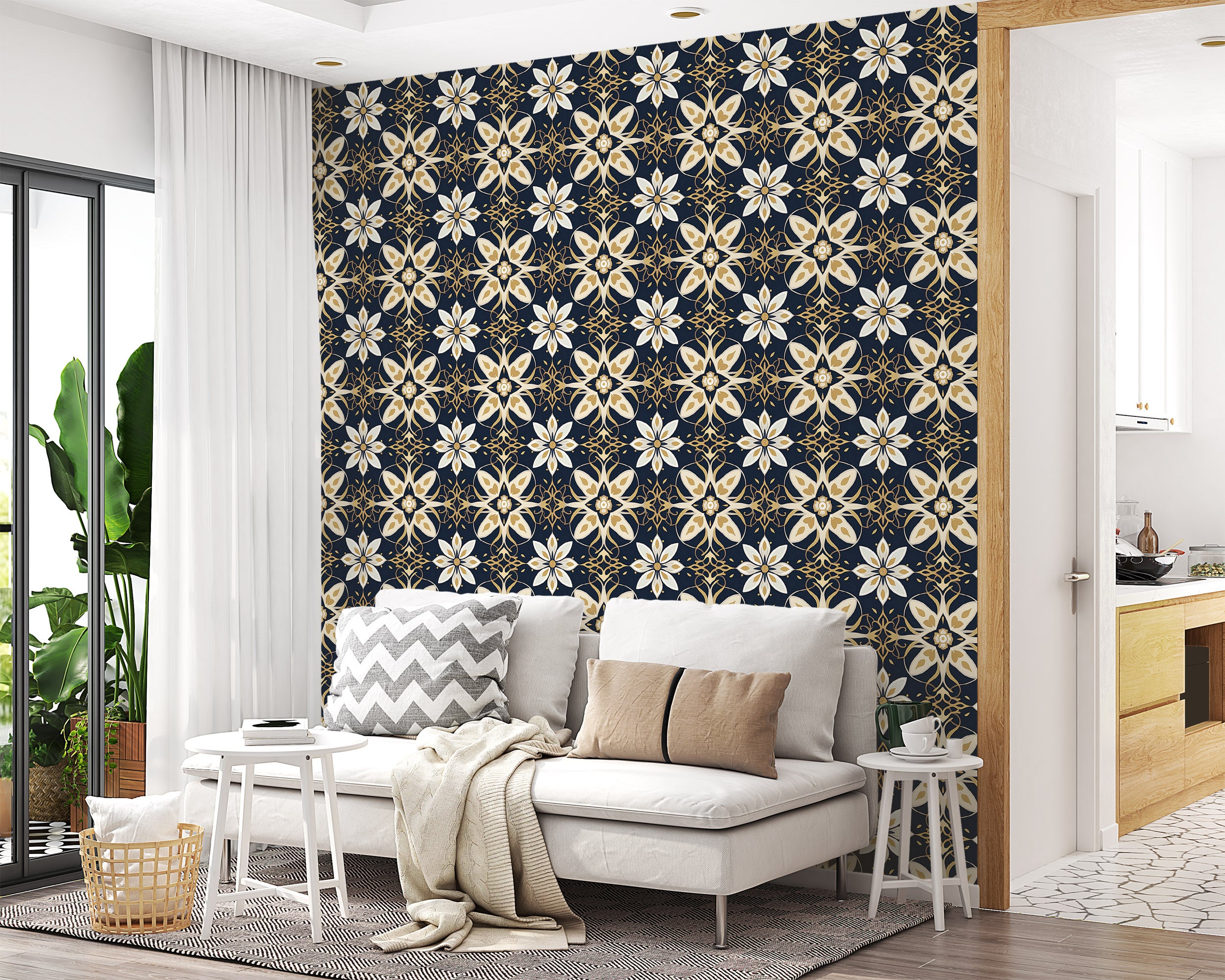 Moroccan Inspired Wall Decor in Blue and Orange