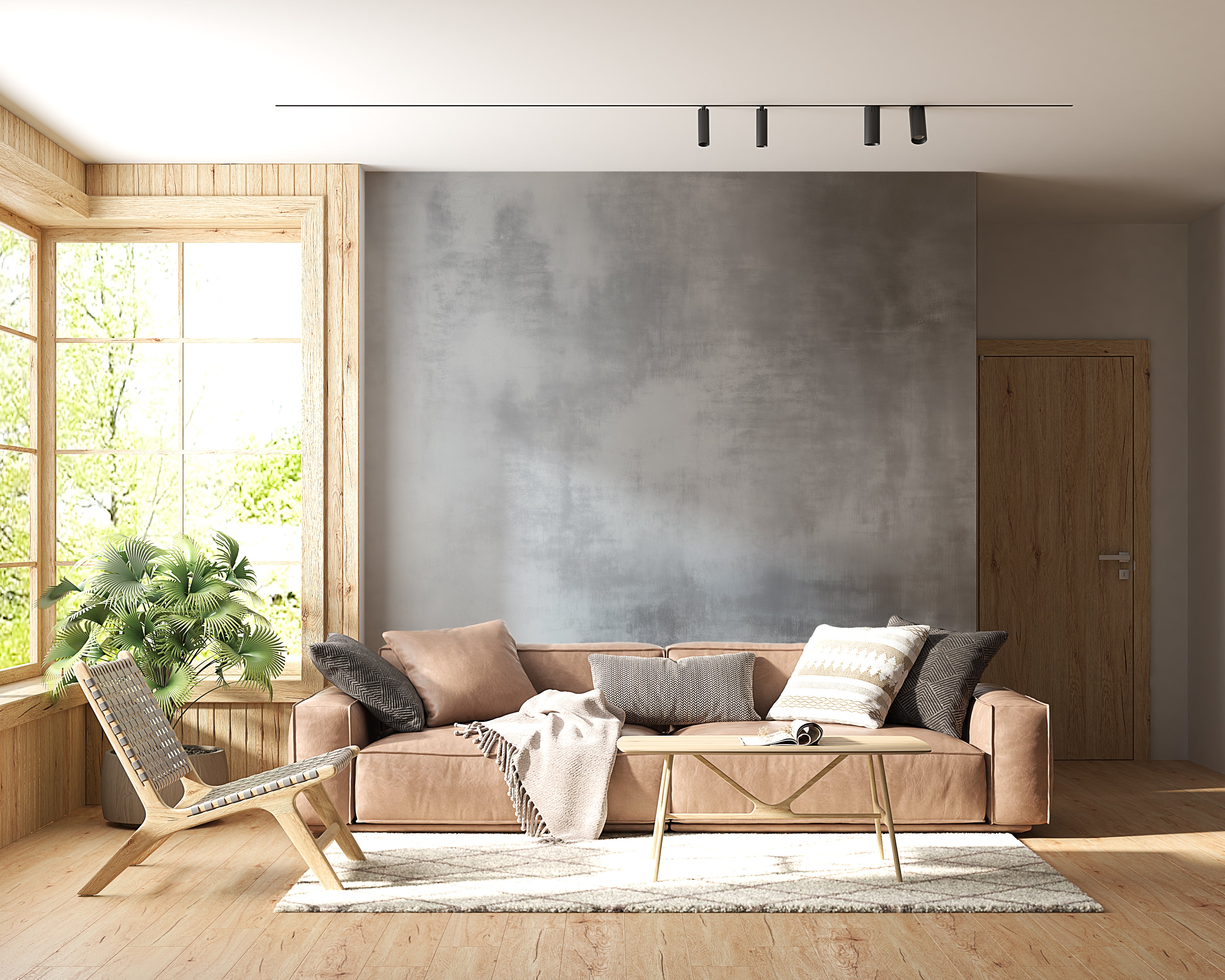 Modern Industrial Grey Concrete Texture Wallpaper for Chic Interiors