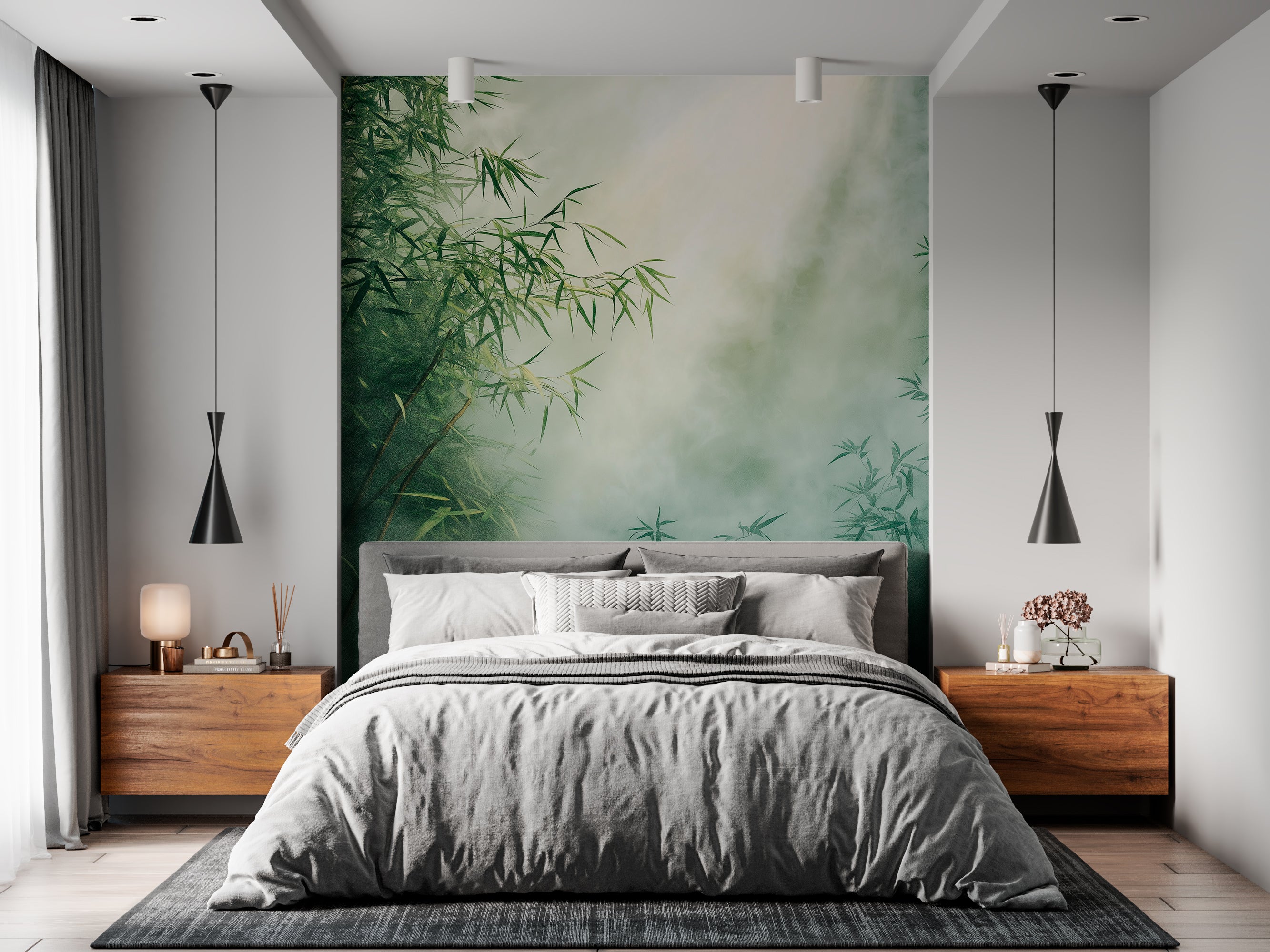 Forest Mist Wallpaper Mural - Serene Nature Backdrop for Home Decor