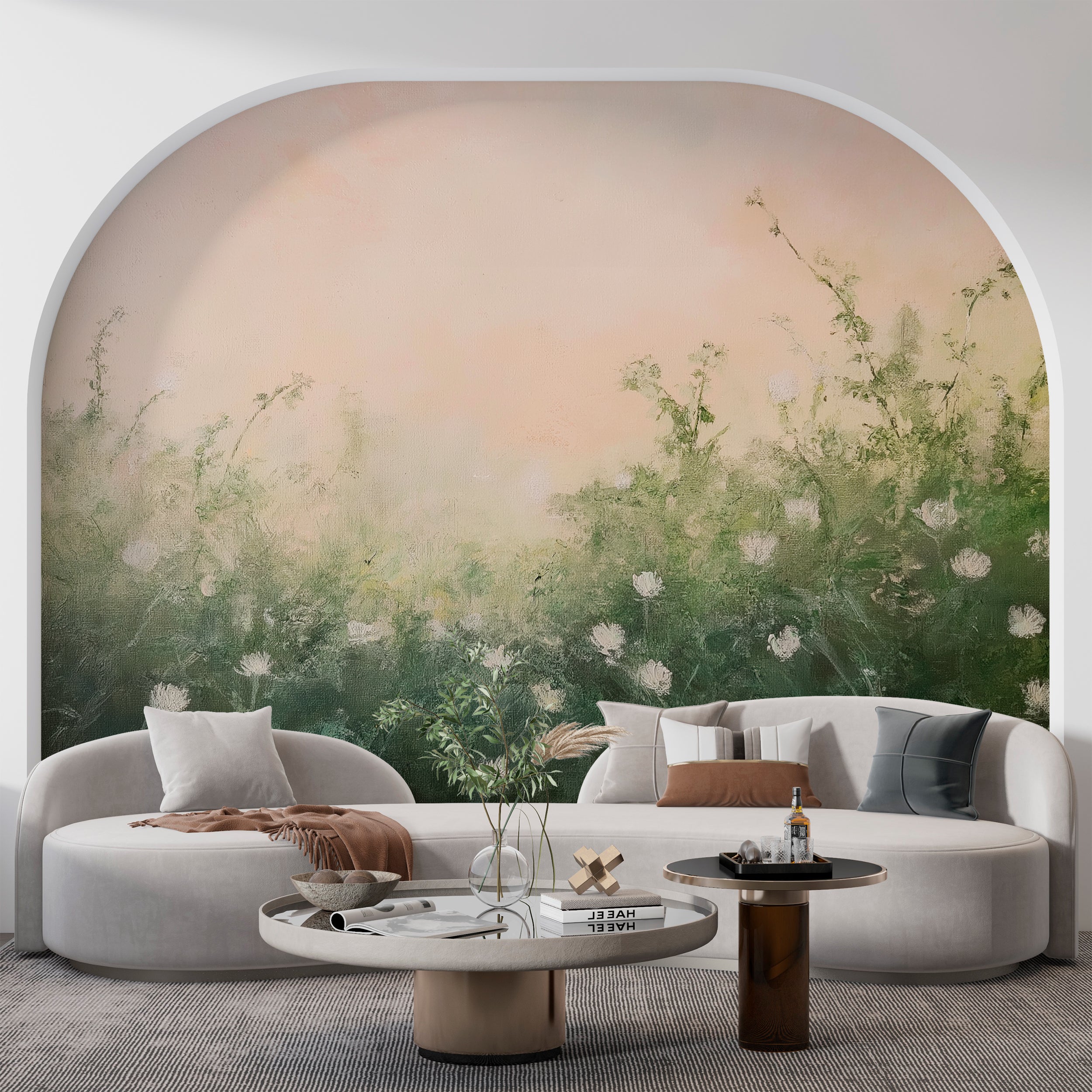 Garden Serenity Wallpaper - Floral Nature Artwork for Home Decoration