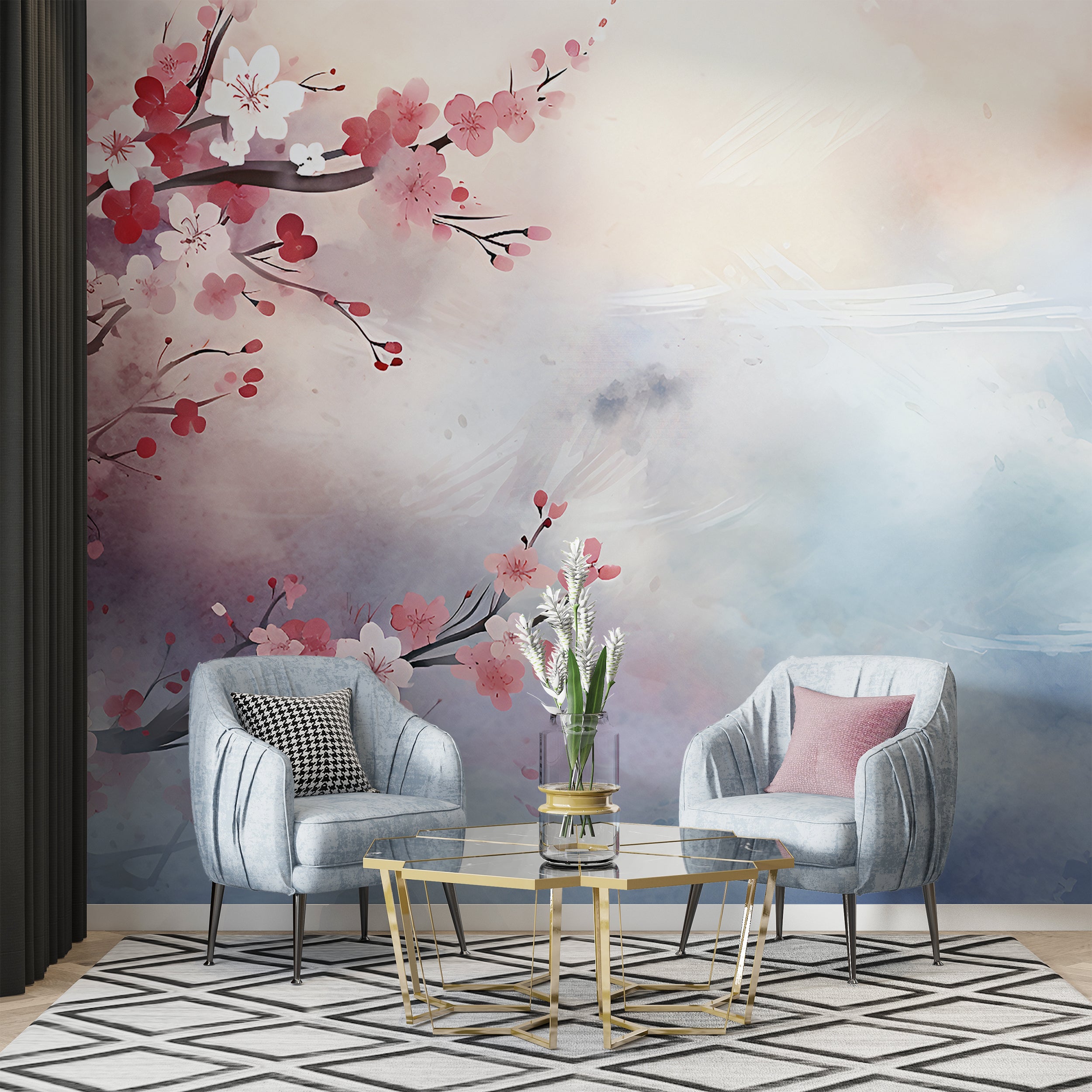 Peel And Stick Sakura Wall Art